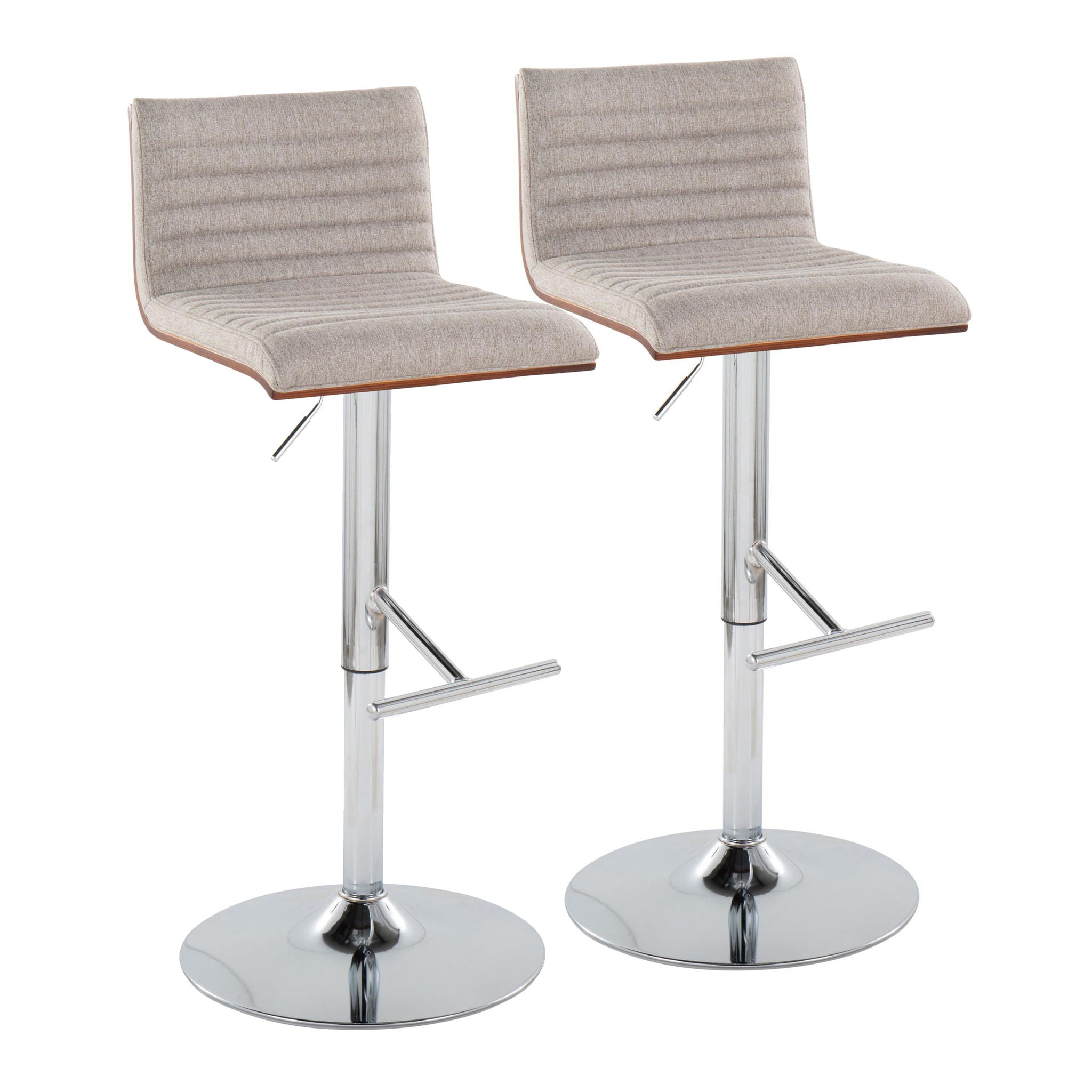 Mason - Contemporary Adjustable Barstool & Swivel With Straight T Footrest (Set of 2) - Best Buy Furniture