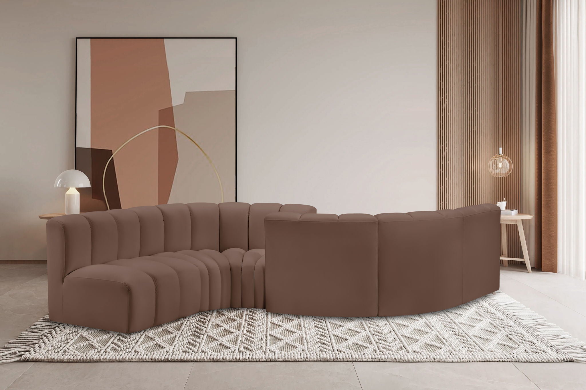 Arc - Faux Leather 6 Piece Modular Sofa - Best Buy Furniture