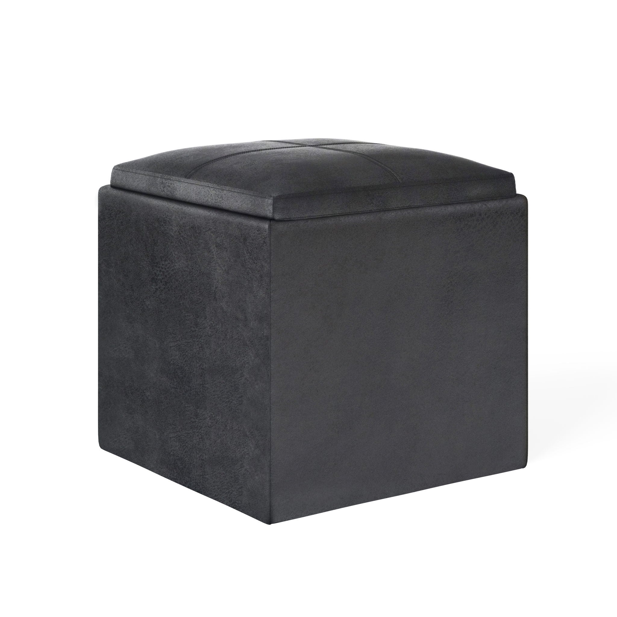 Rockwood - Upholstered Cube Storage Ottoman With Tray - Best Buy Furniture