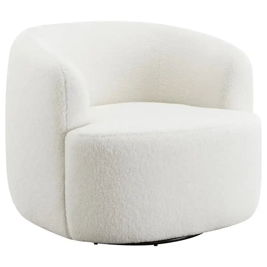Hudson - Faux Sheepskin Upholstered Swivel Chair - Natural - Best Buy Furniture