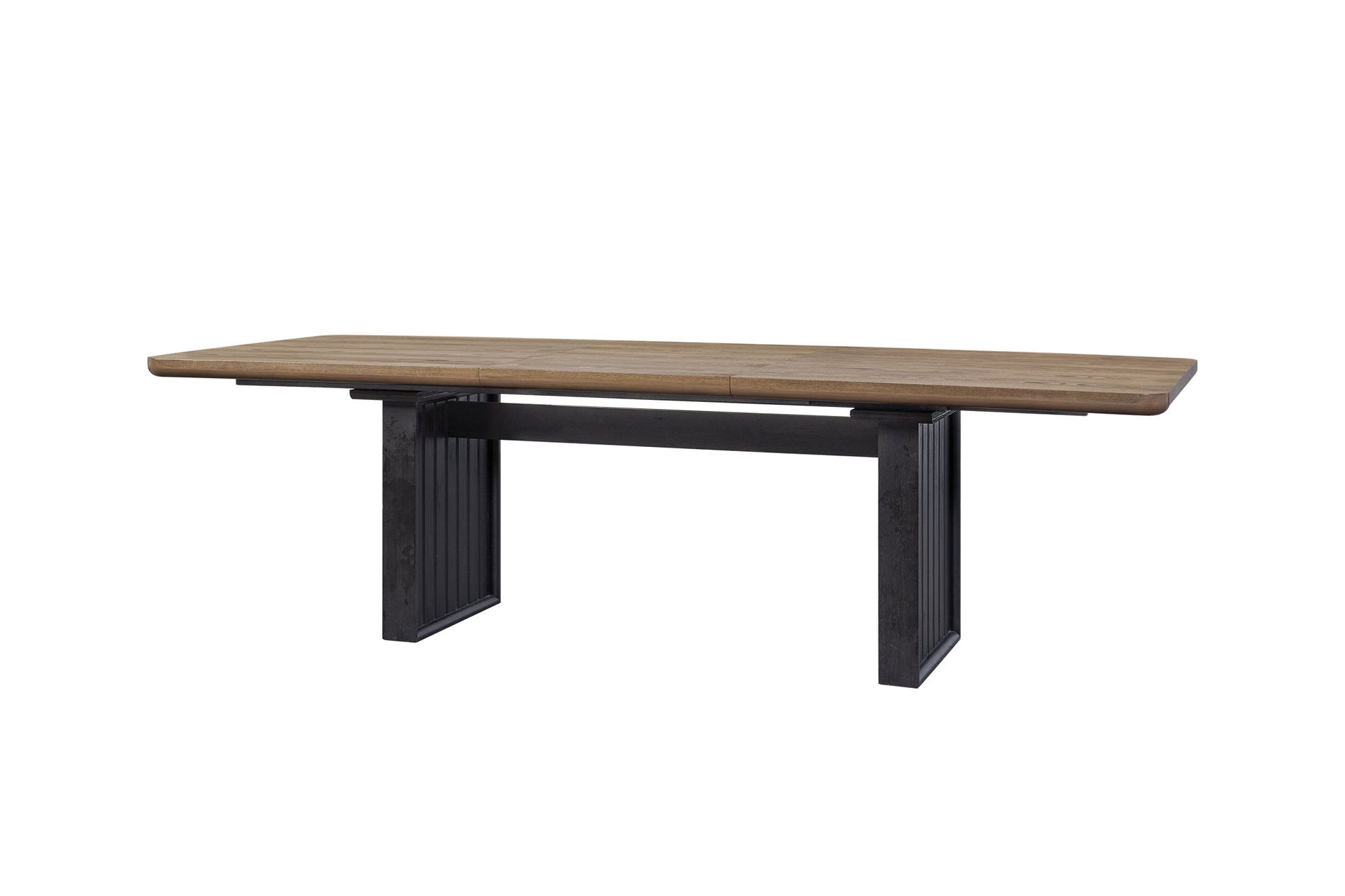 Double Pedestal Table Latte - Light Brown - Best Buy Furniture