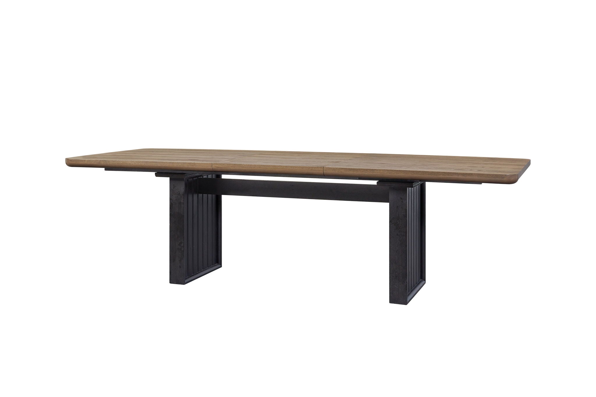Double Pedestal Table Latte - Light Brown - Best Buy Furniture