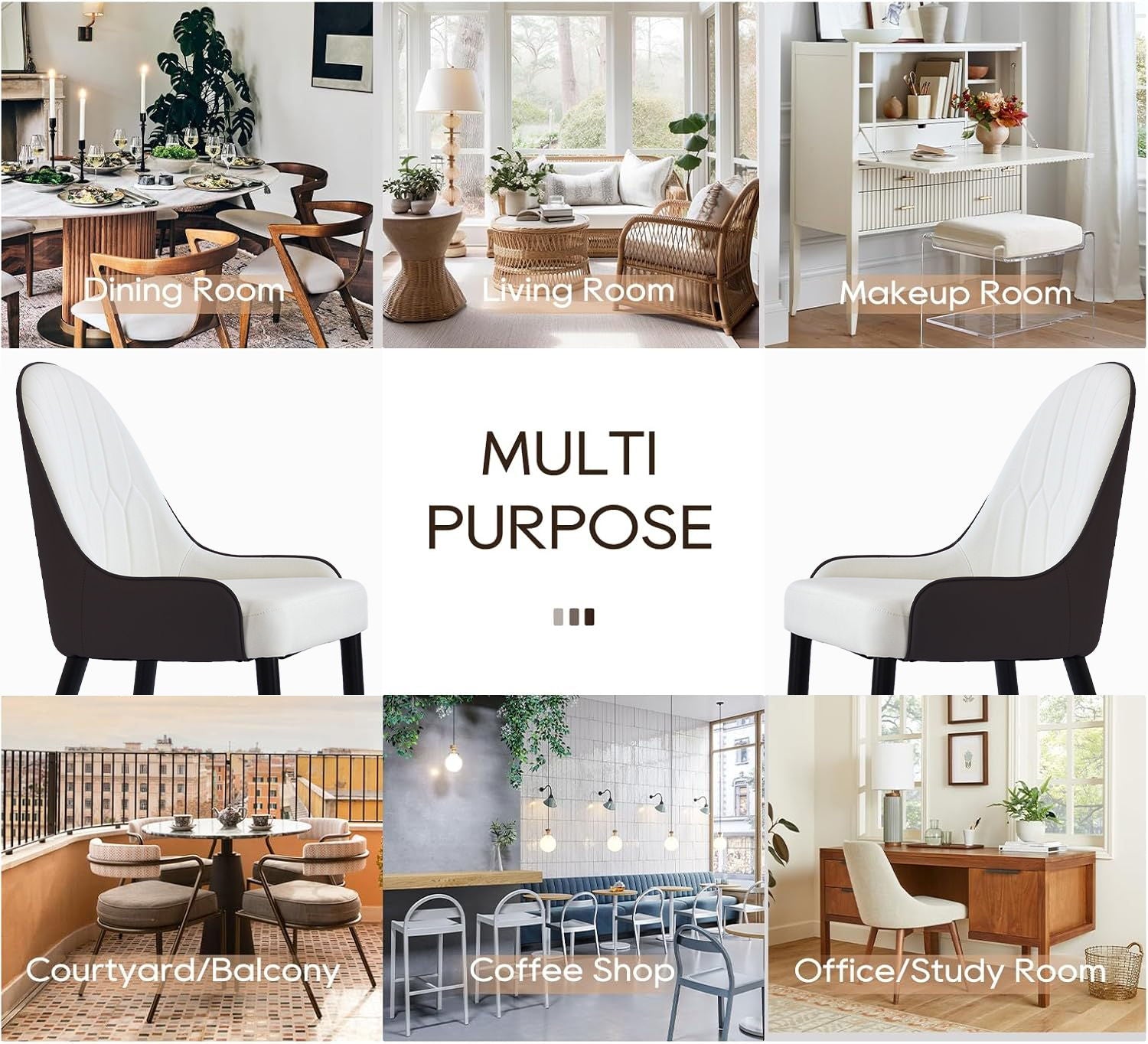 Modern PU Sponge-Filled Dining Chair, Solid Wood Metal Legs, Suitable For Restaurants, Living Rooms And Rooms (Set of 2) - Best Buy Furniture