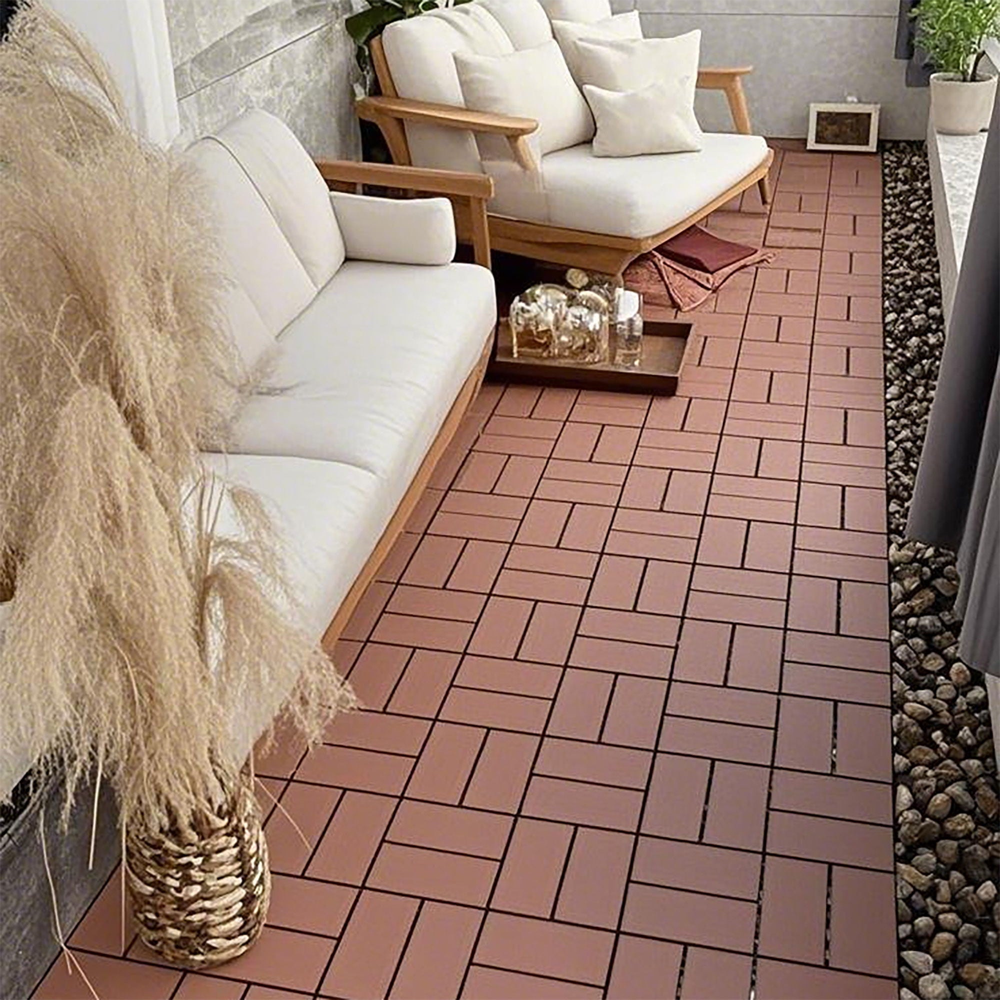 Plastic Interlocking Deck Tiles Patio Deck Tiles Waterproof Outdoor Use - Best Buy Furniture
