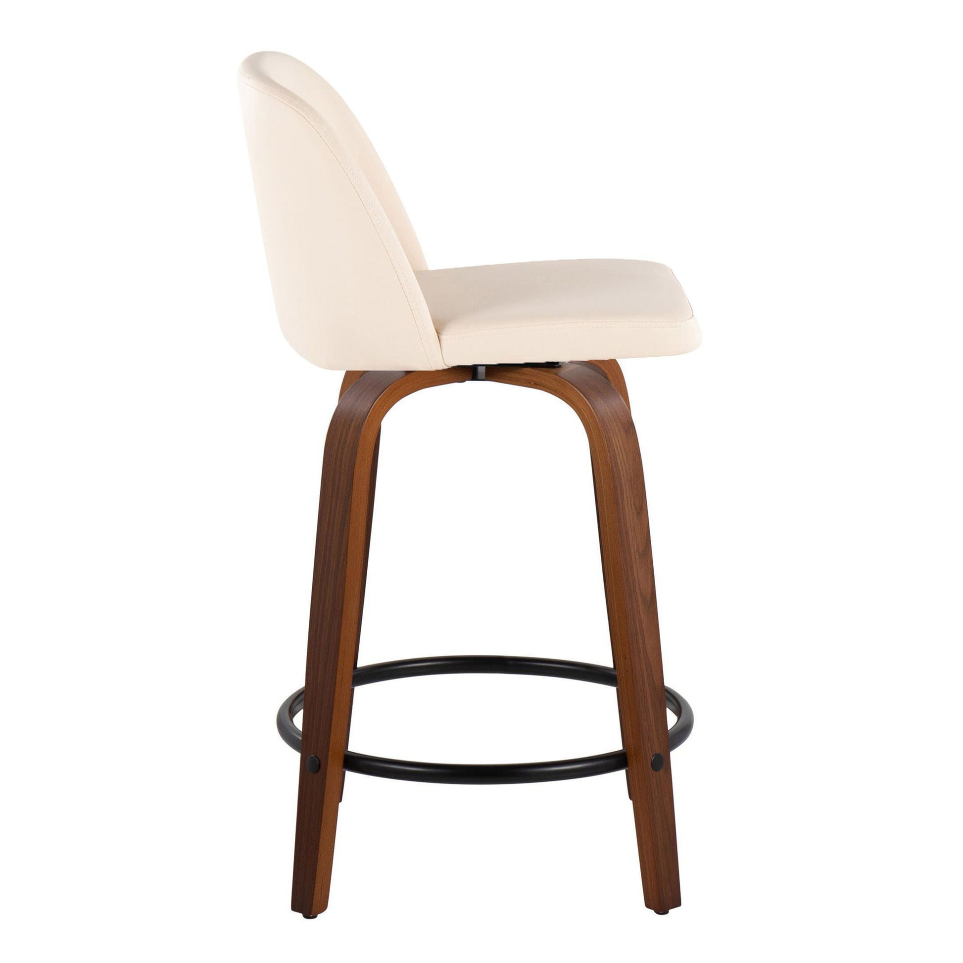 Toriano - Mid Century Modern, Fixed Height Counter Stool & Swivel And Round Footrest (Set of 2) - Best Buy Furniture