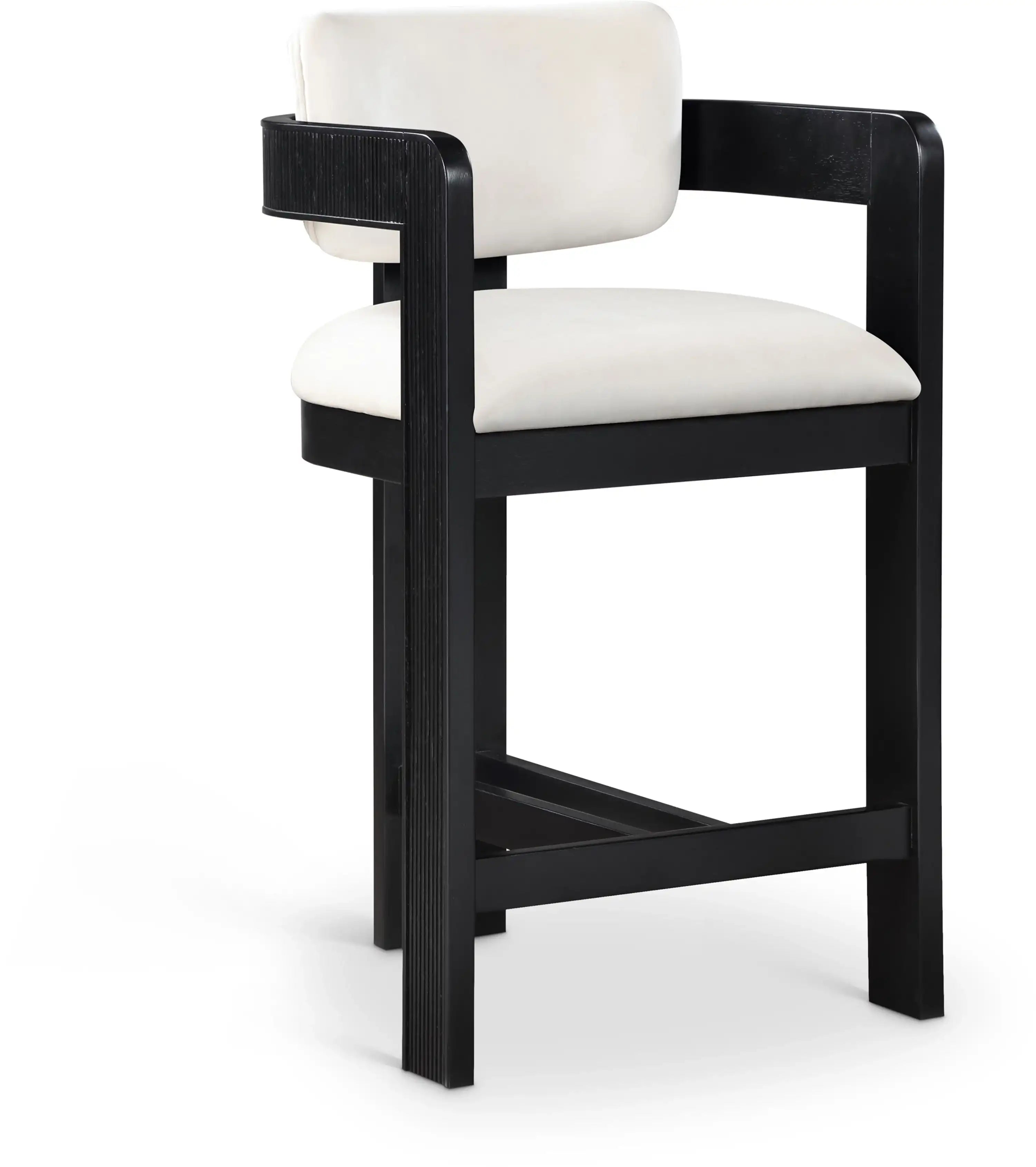 Sacha - Velvet Stool With Black Base - Best Buy Furniture