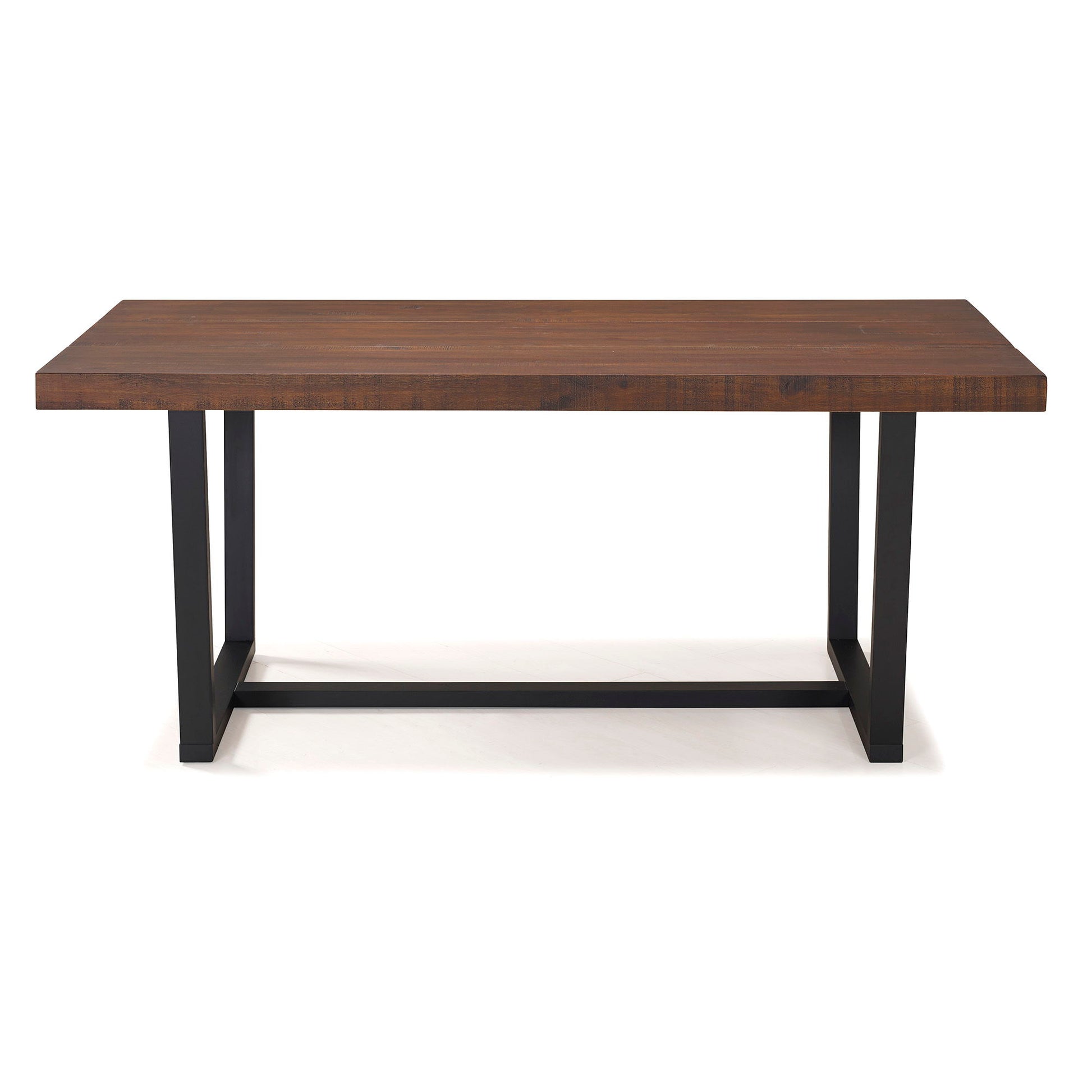 Modern Distressed Solid Wood And Metal Open Frame Dining Table - Best Buy Furniture