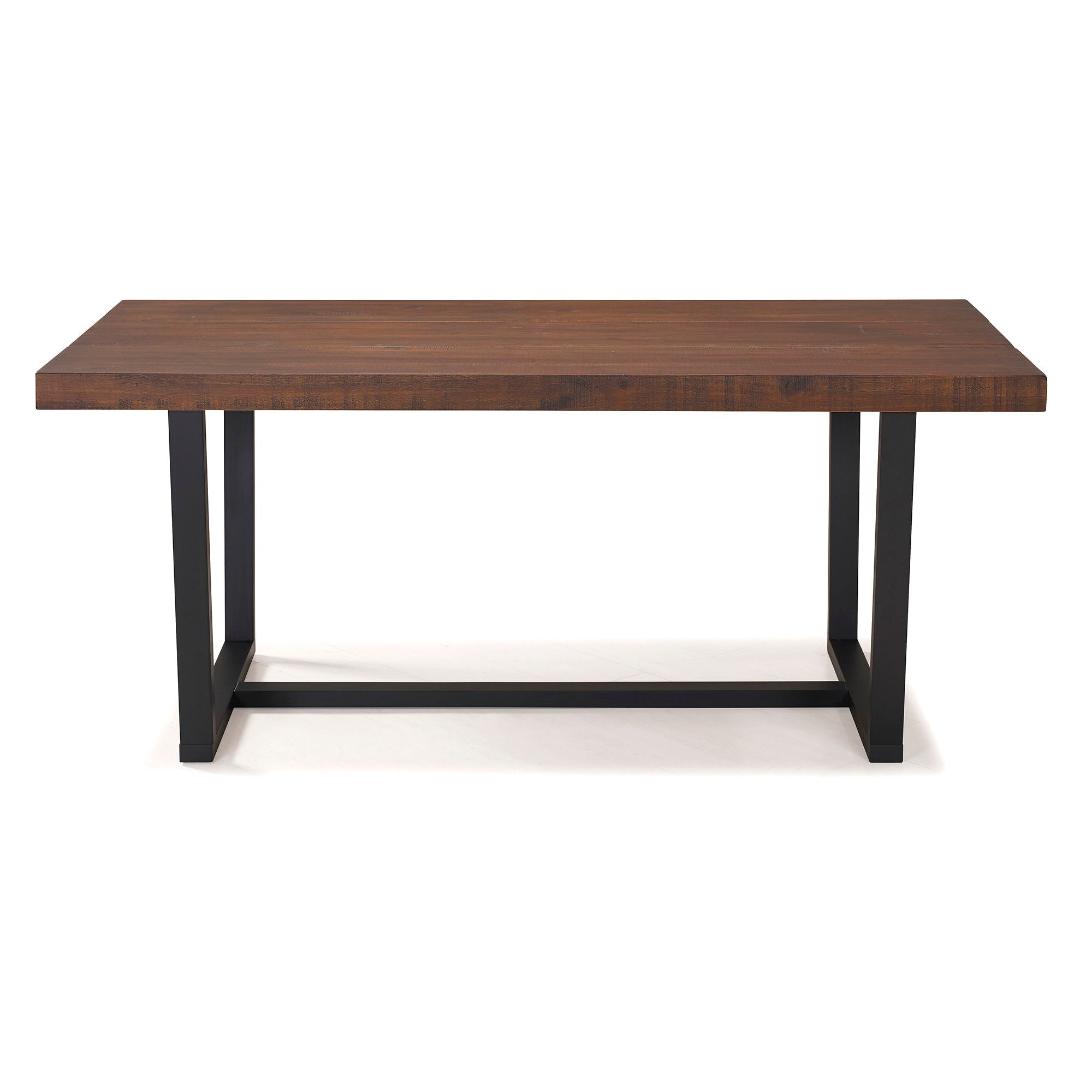 Modern Distressed Solid Wood And Metal Open Frame Dining Table - Best Buy Furniture
