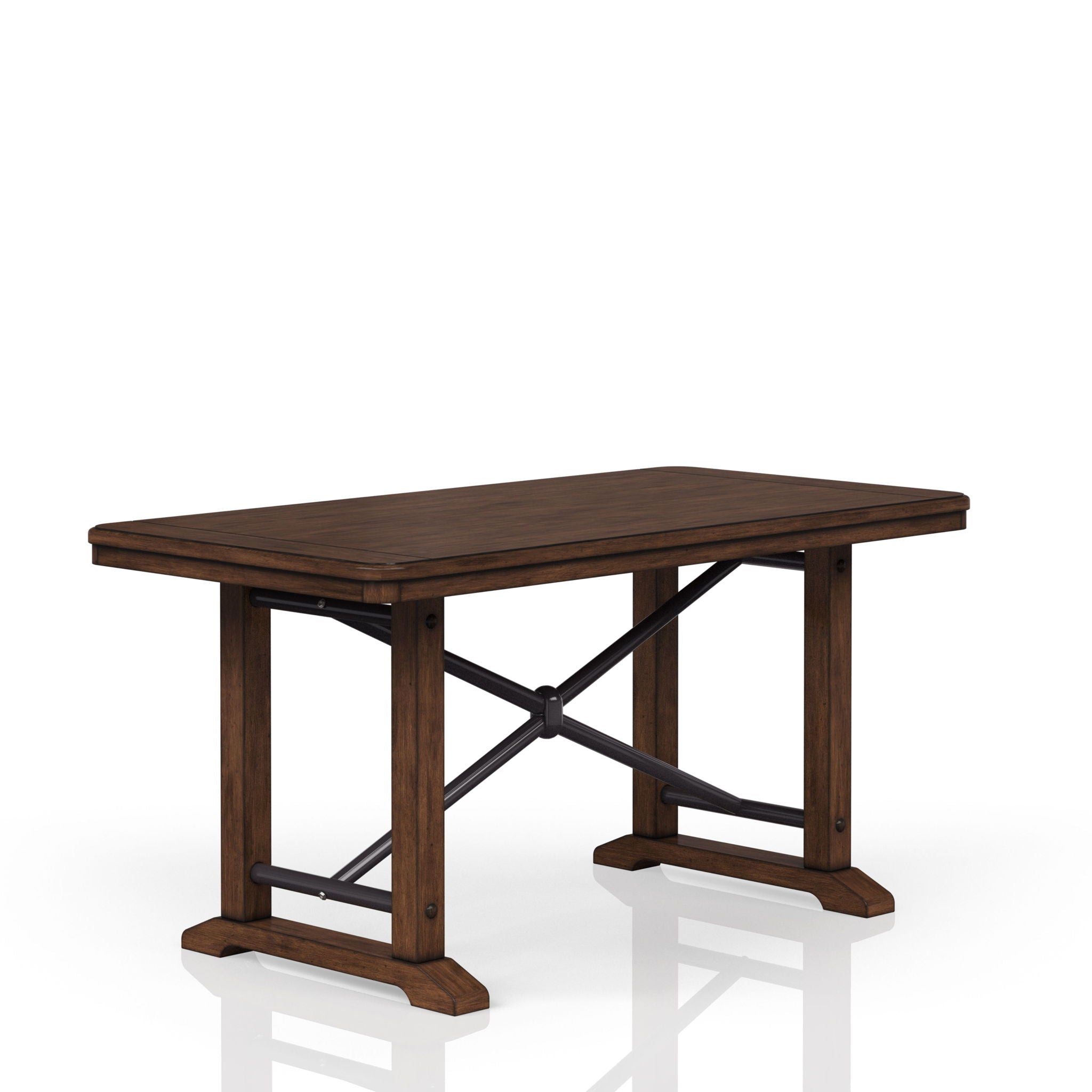 Casual Counter Height Double Pedestal Dining Table - Brown - Best Buy Furniture
