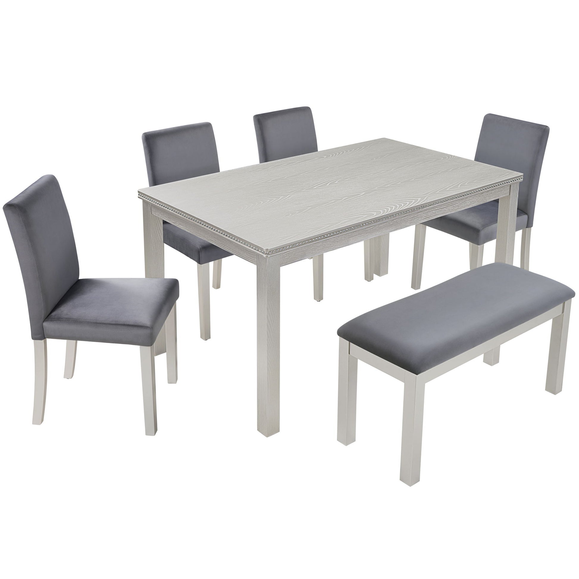 Dining Table Set, Table With A Rectangular Table And Upholstered Chairs - Best Buy Furniture