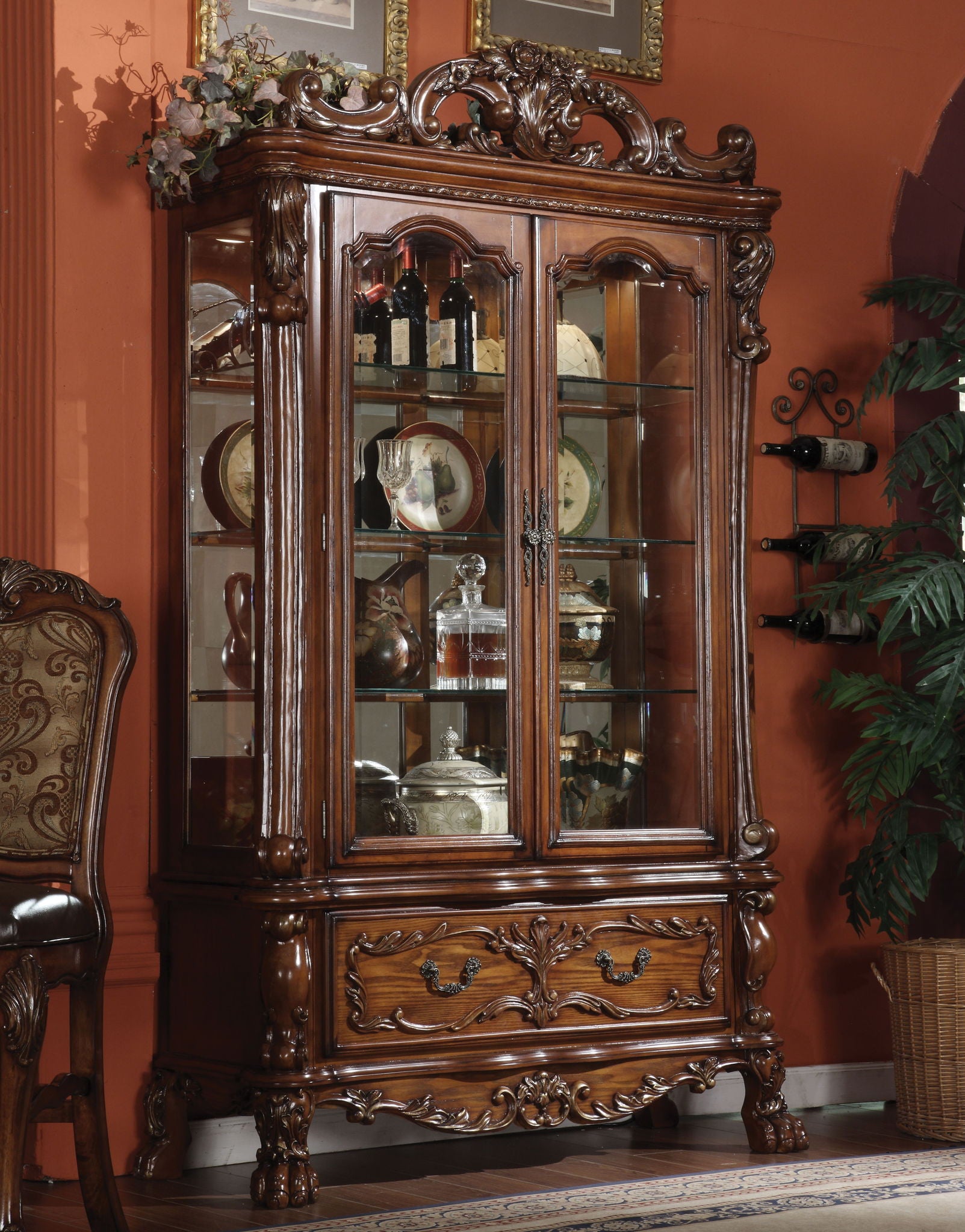 Dresden - Curio - Cherry Oak - Best Buy Furniture