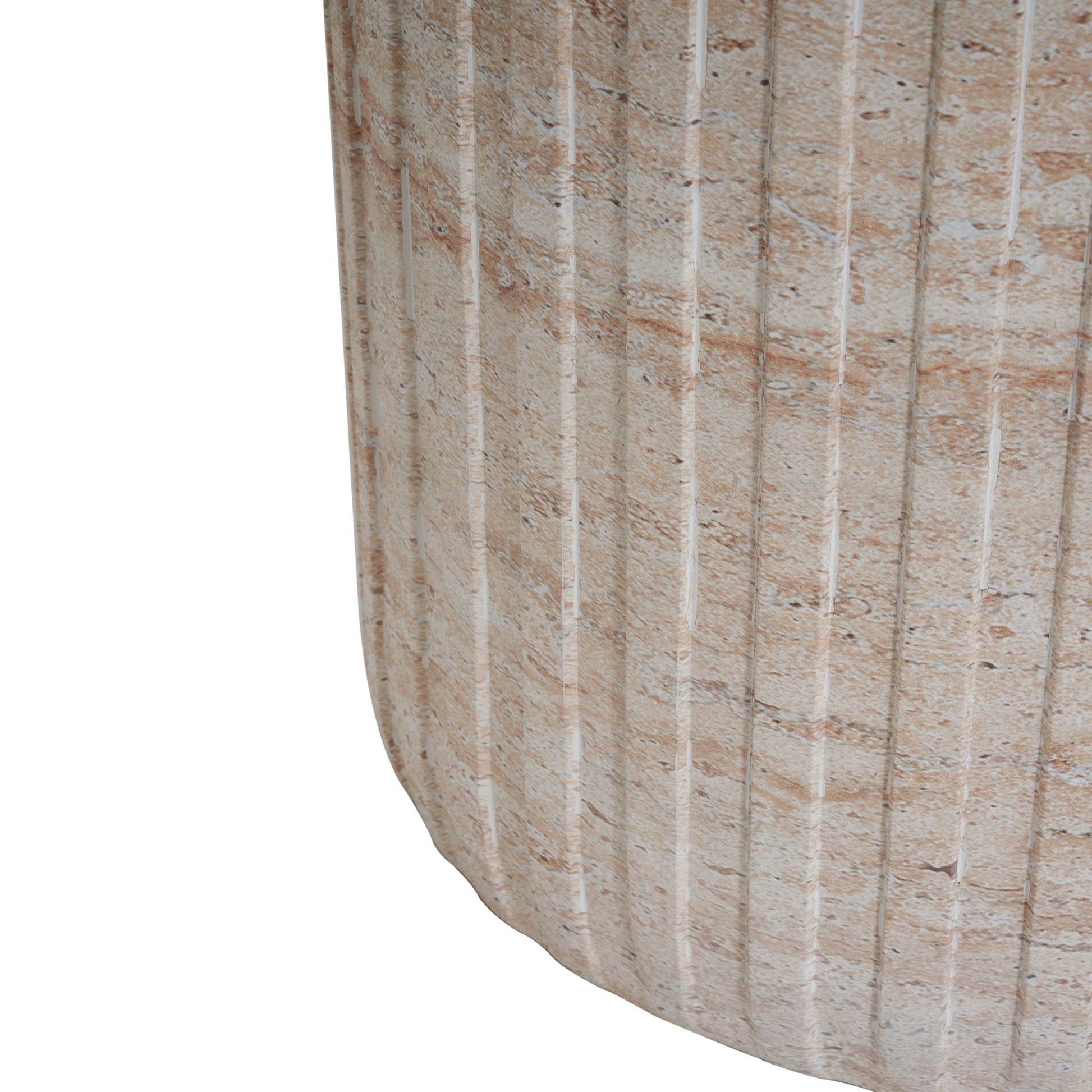 Elegant Outdoor / Indoor Lightweight Concrete Side Table With Travertine - Beige - Best Buy Furniture
