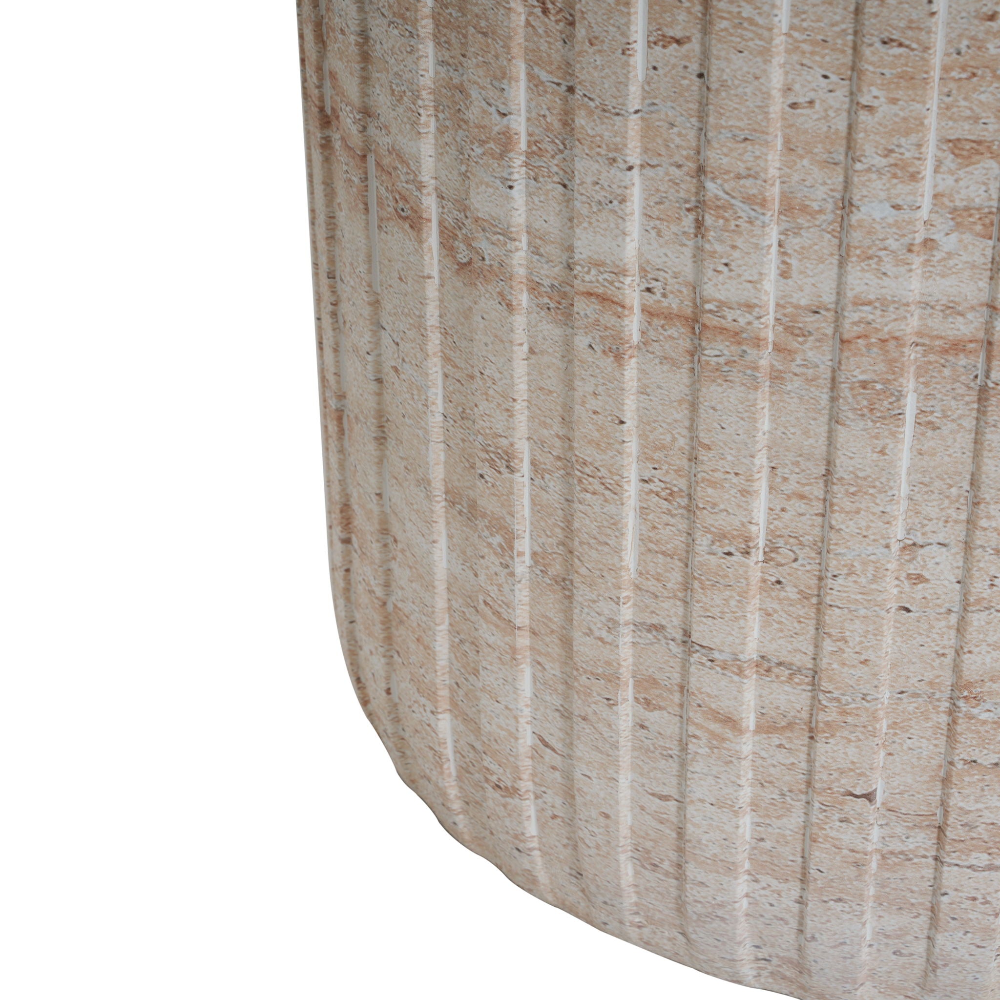 Elegant Outdoor / Indoor Lightweight Concrete Side Table With Travertine - Beige - Best Buy Furniture