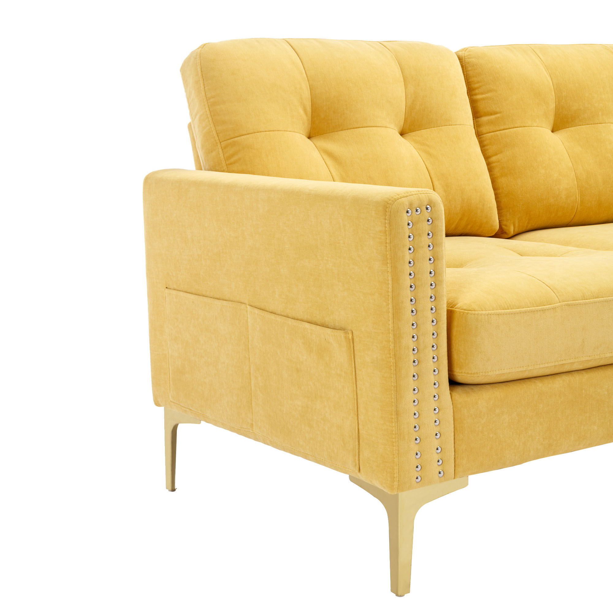 Modern L - Shape Convertible Sectional Sofa With Movable Ottoman - Best Buy Furniture