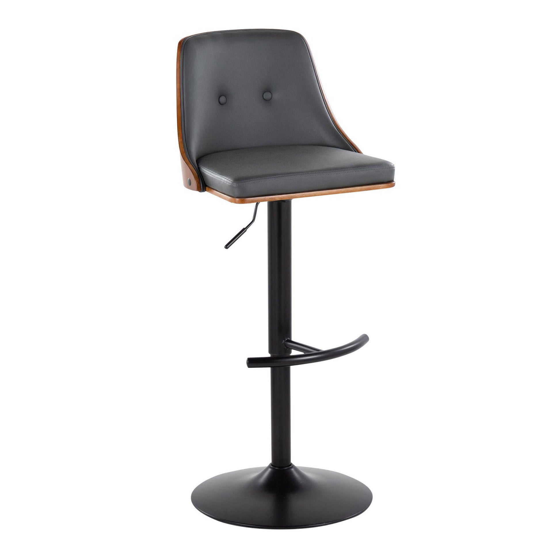 Gianna - Mid Century Modern Adjustable Barstool, Swivel With Rounded T Footrest (Set of 2) - Best Buy Furniture