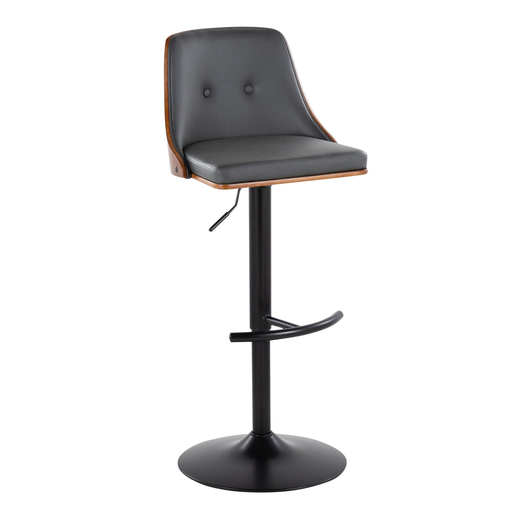 Gianna - Mid Century Modern Adjustable Barstool, Swivel With Rounded T Footrest (Set of 2) - Best Buy Furniture