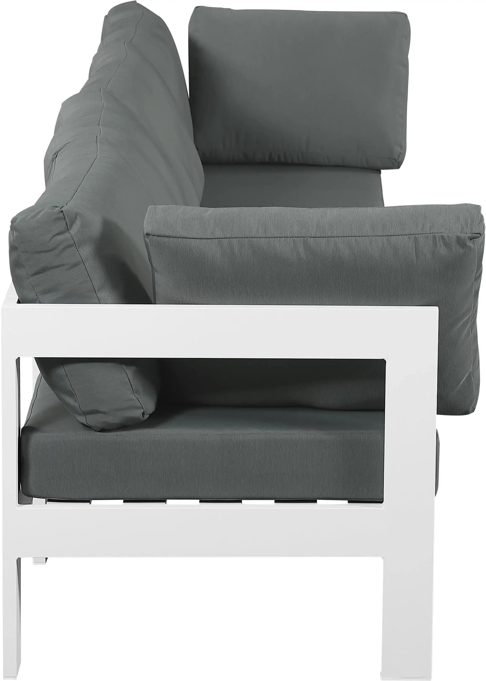 Nizuc - Outdoor Patio 4 Seat Modular Sofa With White Frame - Best Buy Furniture