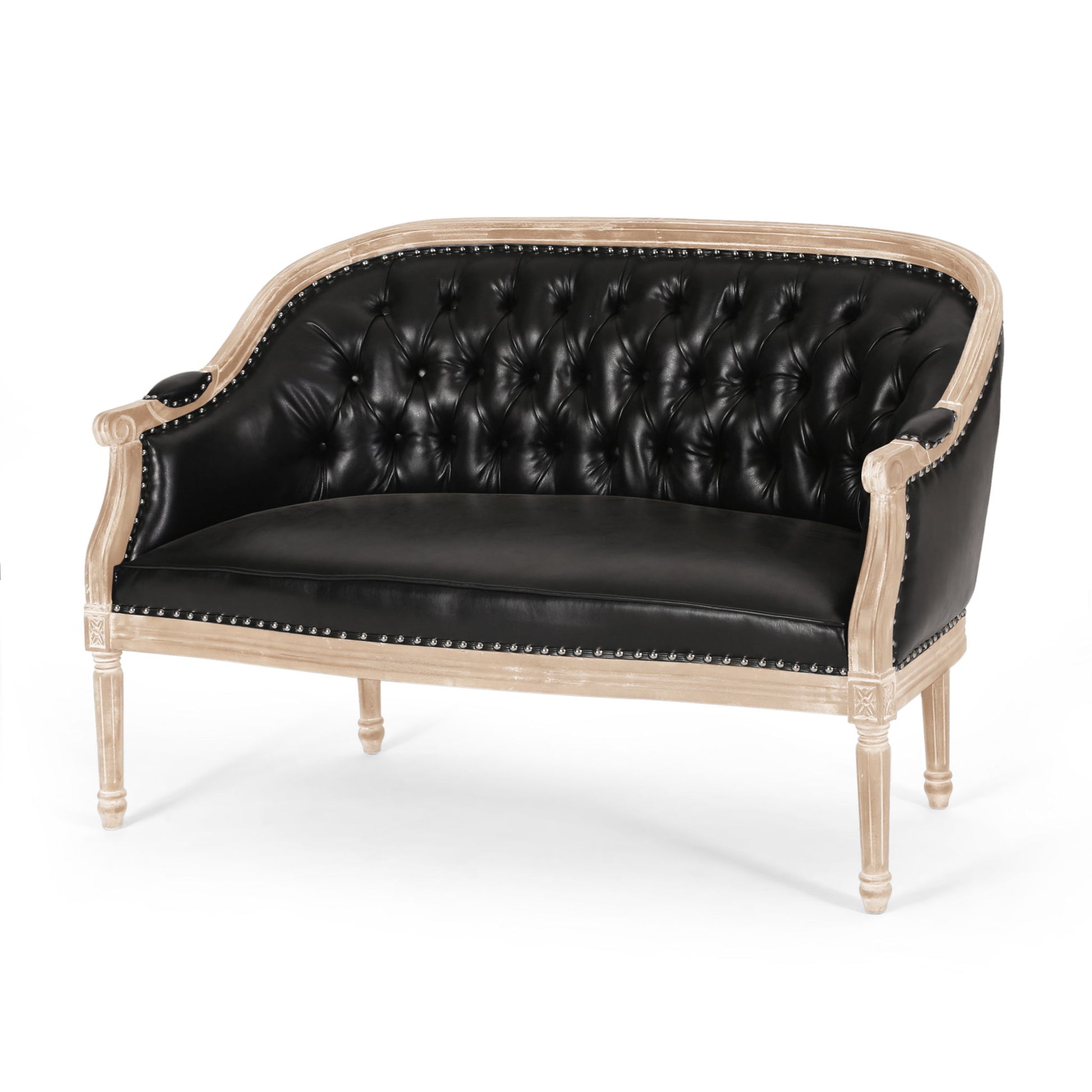 French Country Chesterfield Style Tufted Loveseat - Best Buy Furniture