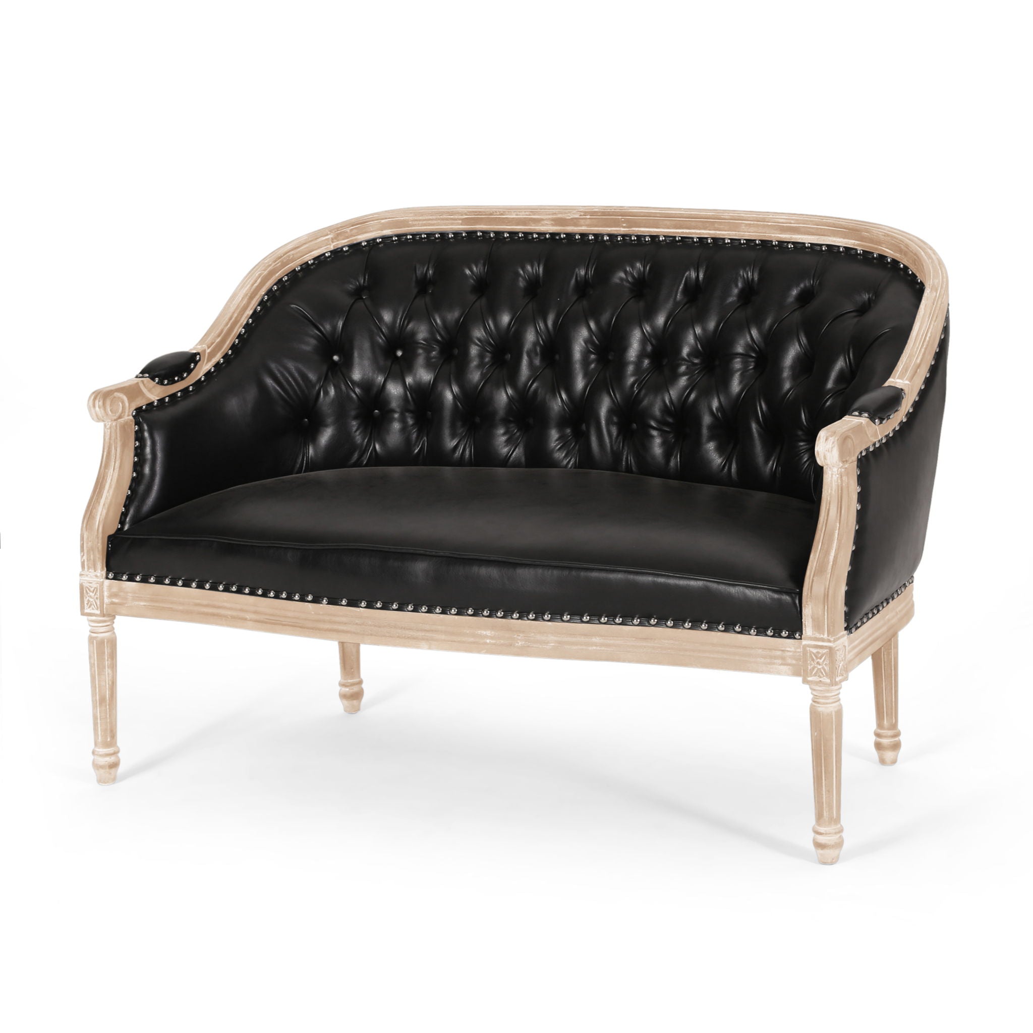 French Country Chesterfield Style Tufted Loveseat - Best Buy Furniture