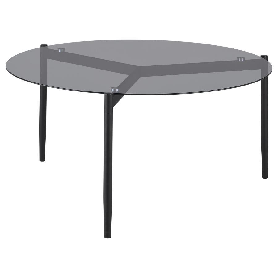 Rosalie - Round Smoked Glass Top Table - Best Buy Furniture