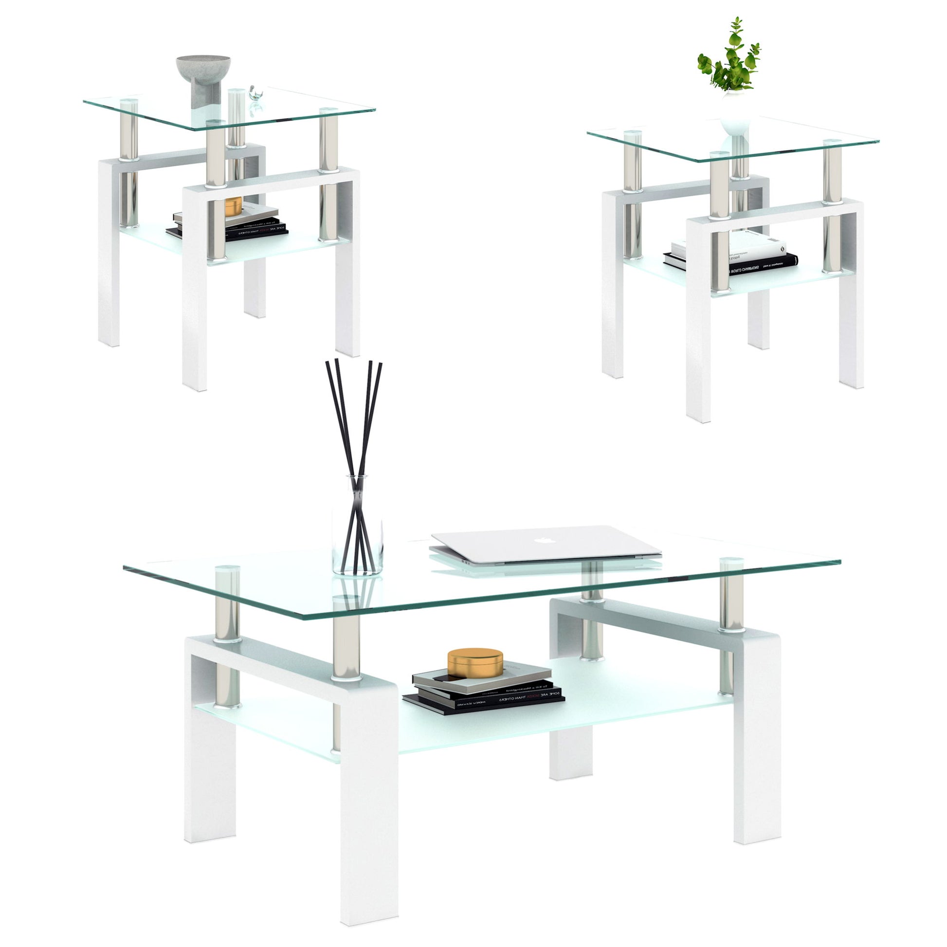 Modern Tempered Glass Tea Table, End Square Table For Living Room - Best Buy Furniture