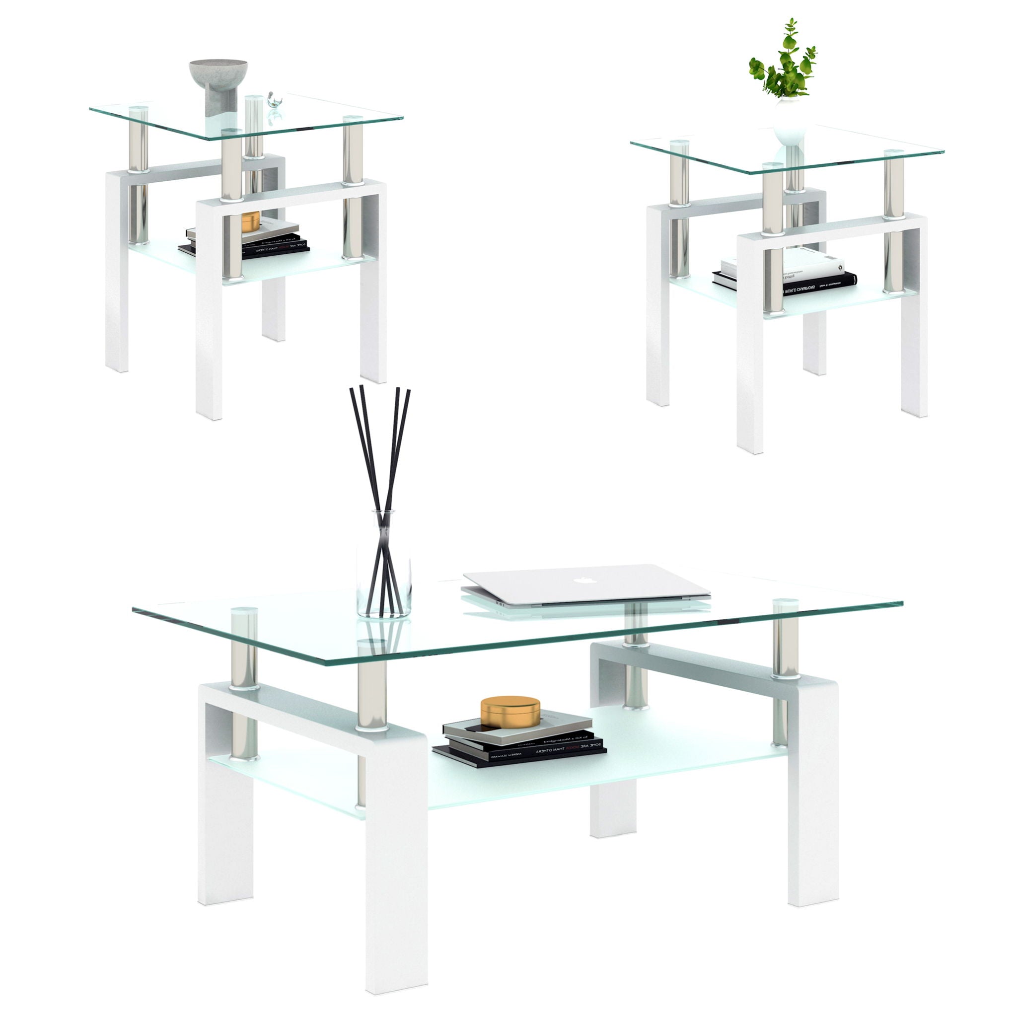 Modern Tempered Glass Tea Table, End Square Table For Living Room - Best Buy Furniture