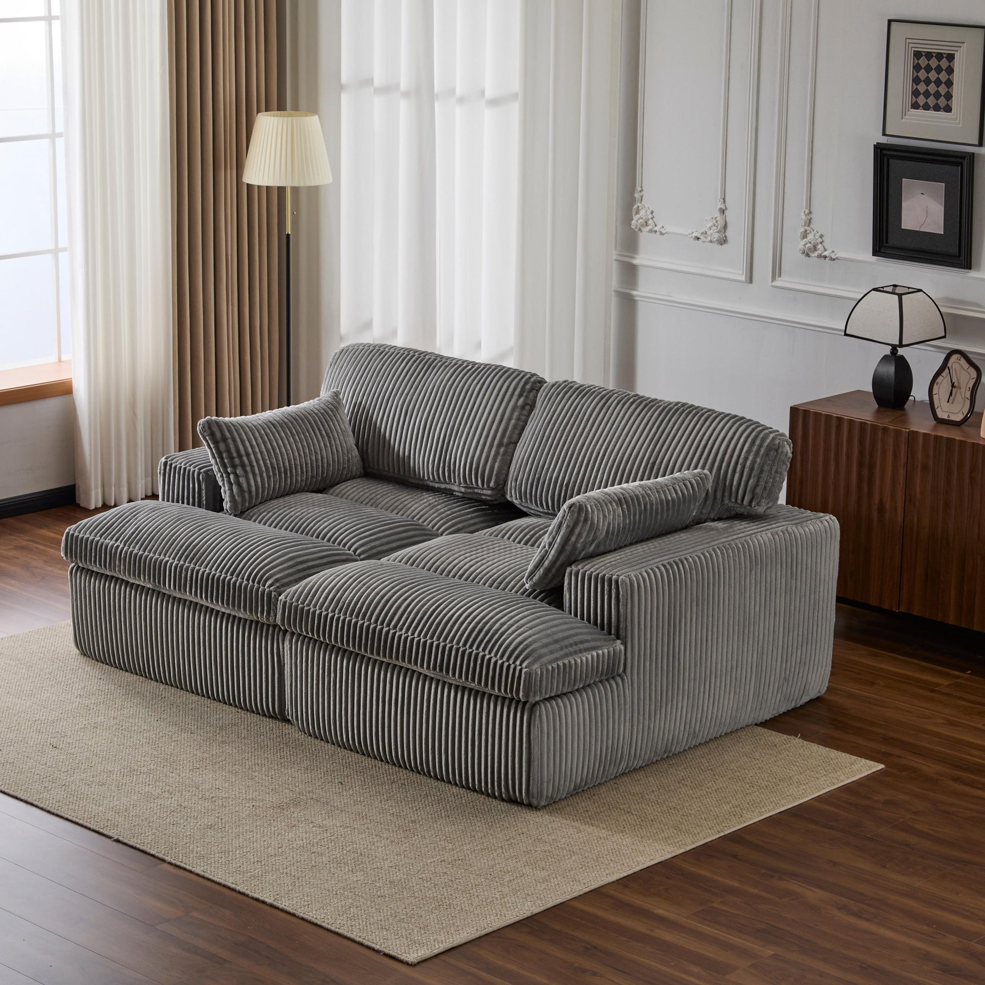 Double Chaise Lounge Chair, Oversized Upholstered Sleeper Cloud Couch - Best Buy Furniture