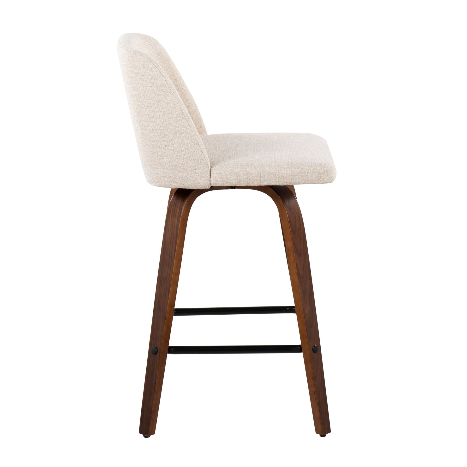 Toriano - Mid Century Modern Fixed Height Counter Stool & Square Footrest (Set of 2) - Best Buy Furniture