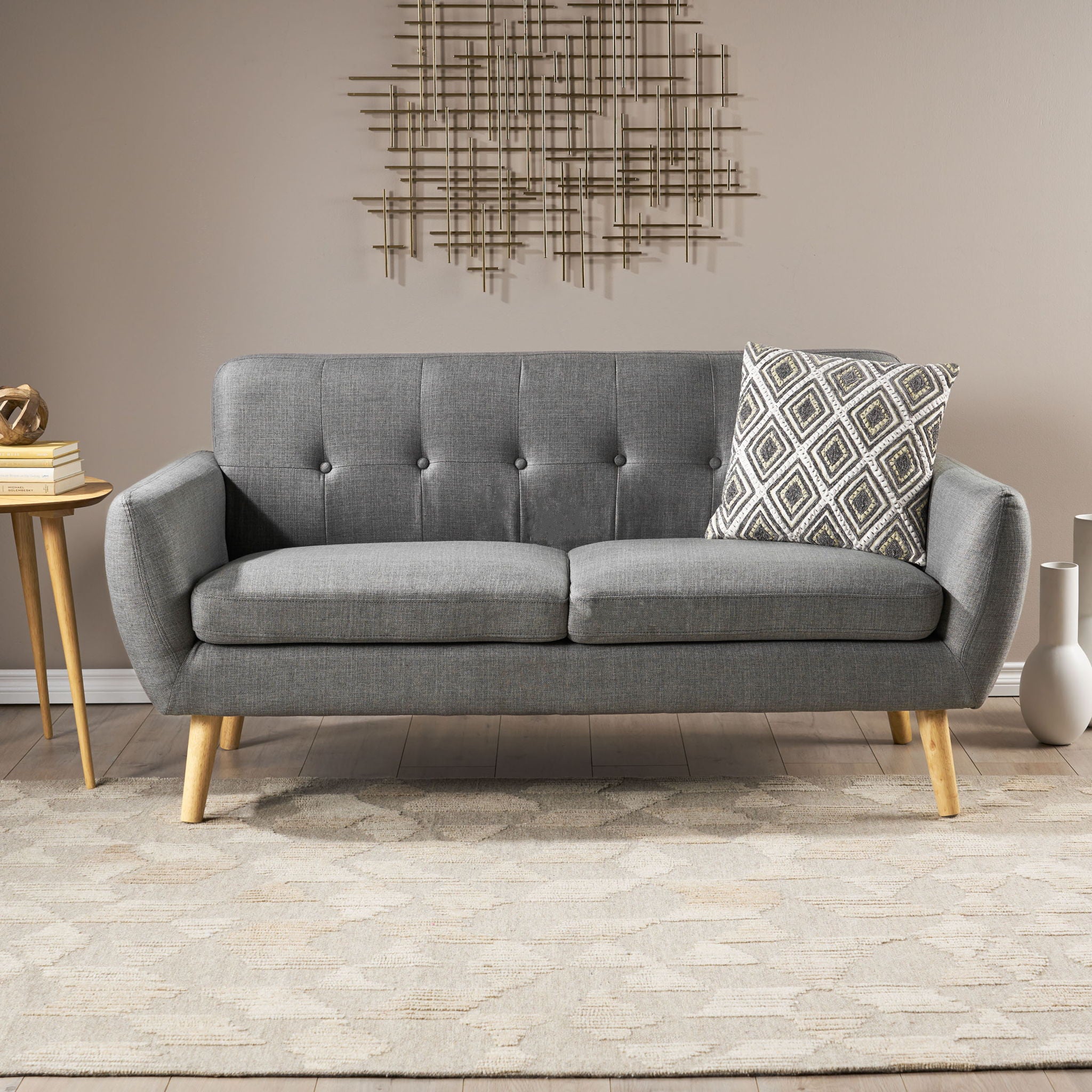 Modern Loveseat Sofa With Button Tufted Backrest - Best Buy Furniture