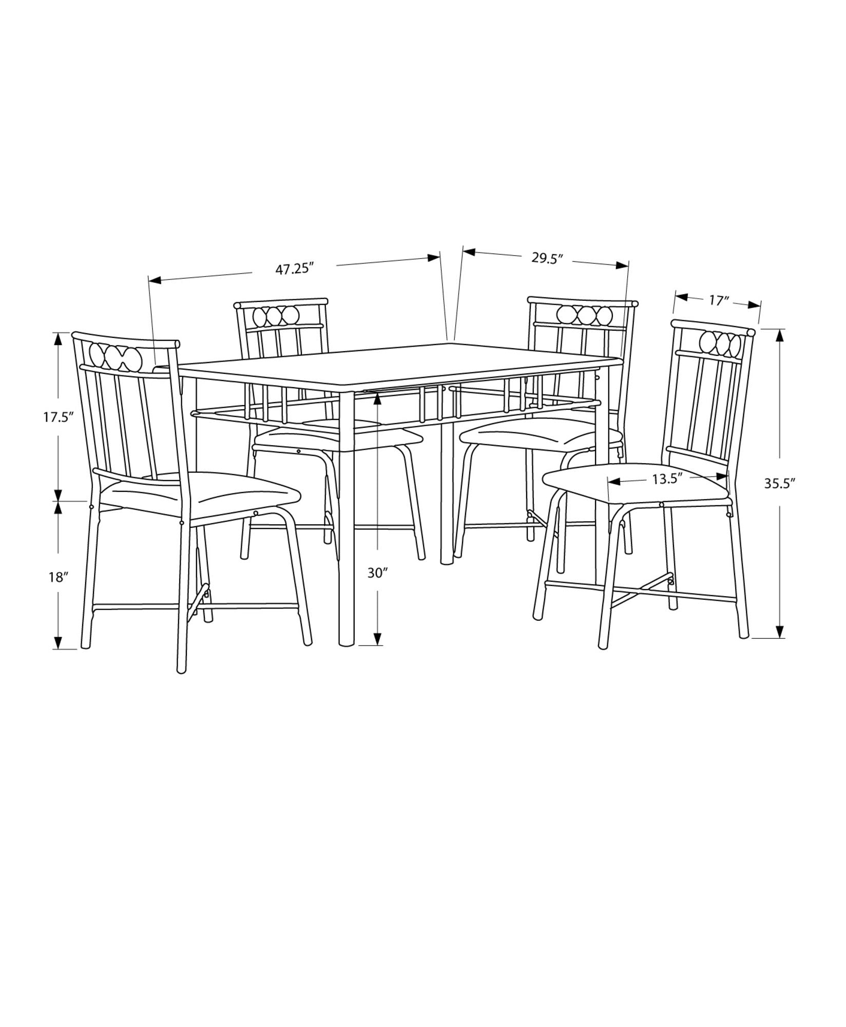 5 Pieces Dining Table Set, Small, Rectangular - Best Buy Furniture
