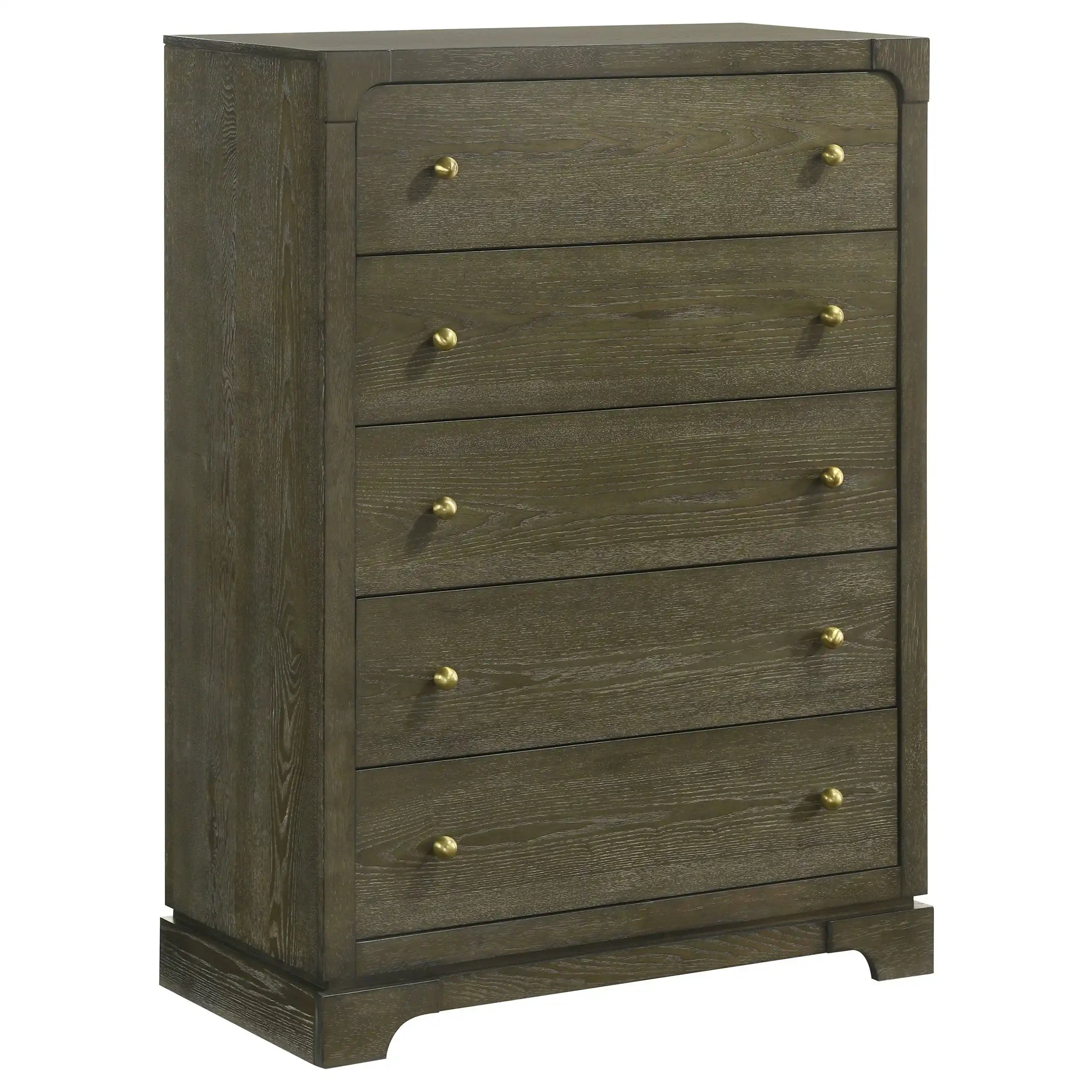 Gran Park - 5-Drawer Bedroom Chest Of Drawers - Dark Cocoa - Best Buy Furniture