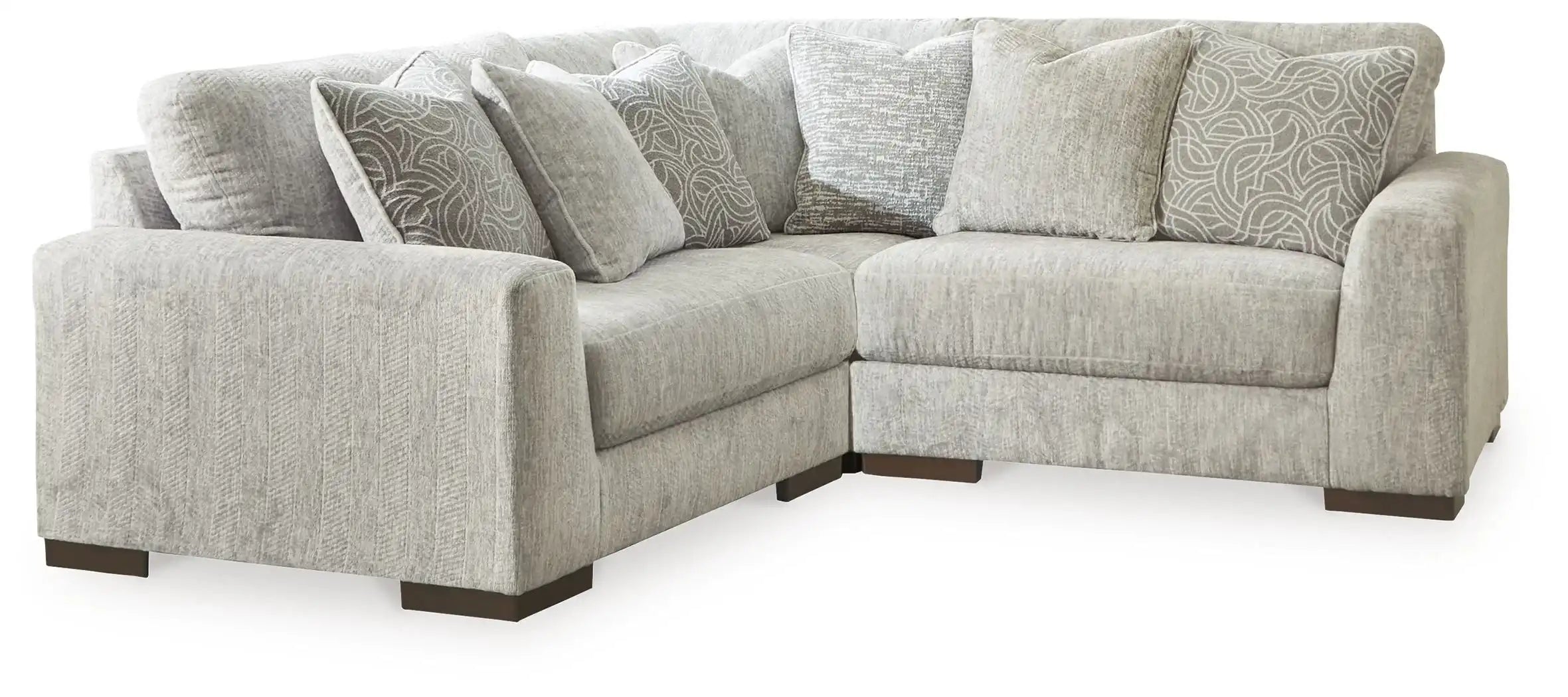 Regent Park - 3-Piece Sectional - Pewter - Best Buy Furniture