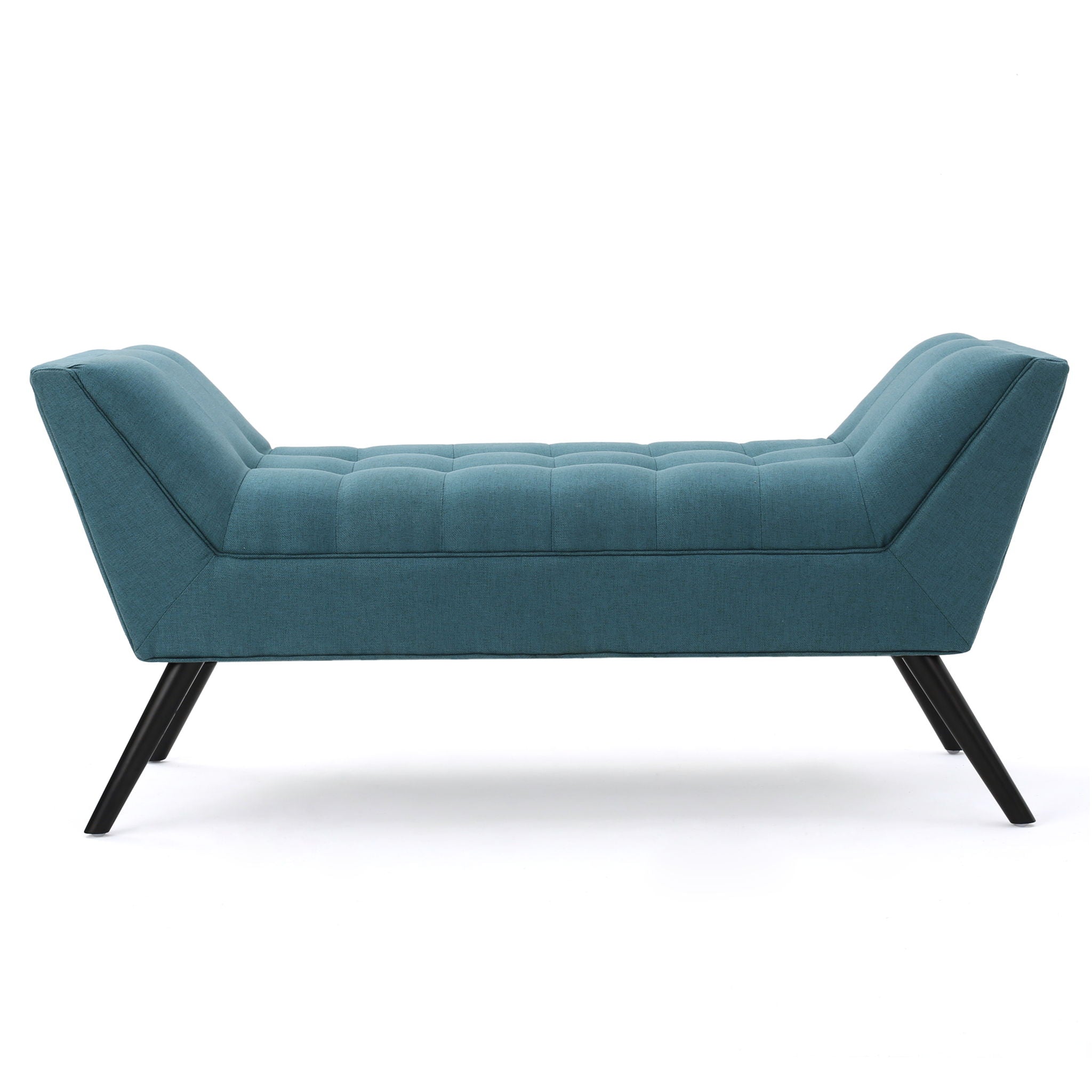 Modern Fabric Bench With Padded Seat And Wide U Shape Design - Teal - Best Buy Furniture