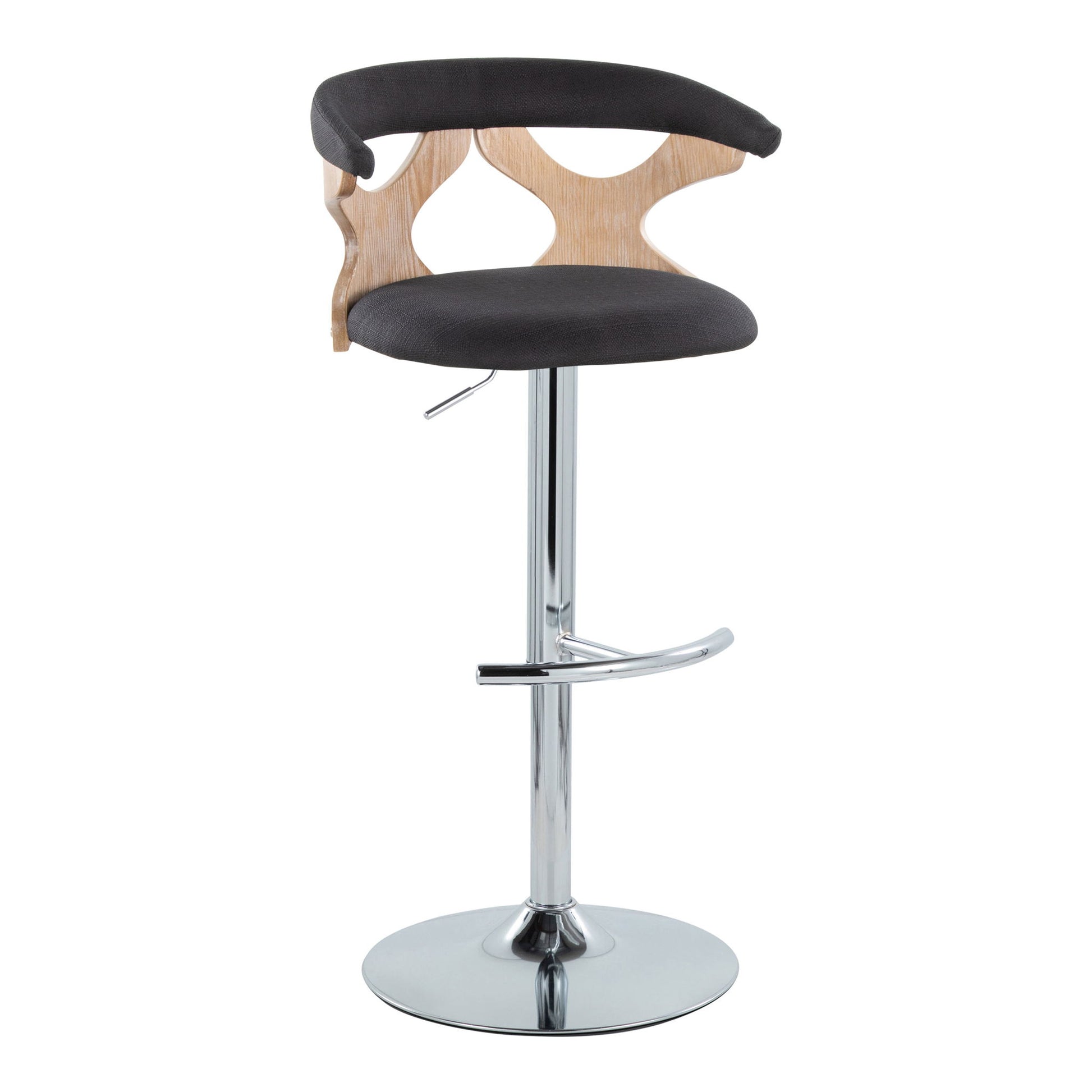 Gardenia - Contemporary Adjustable Barstool With Swivel / Rounded T Footrest (Set of 2) - Best Buy Furniture