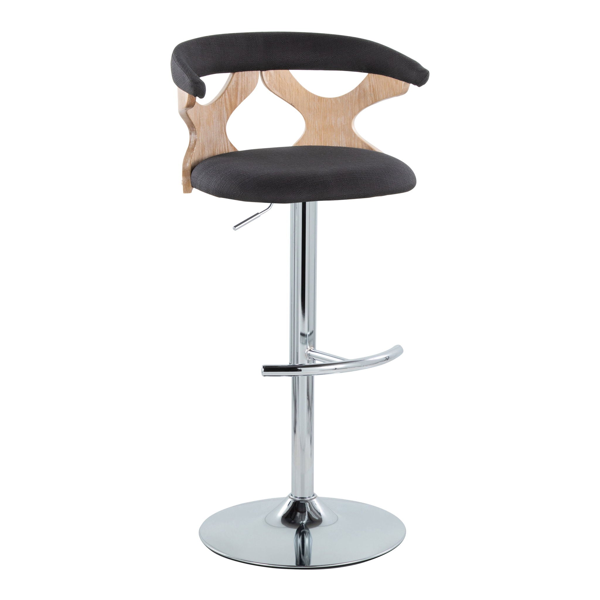 Gardenia - Contemporary Adjustable Barstool With Swivel / Rounded T Footrest (Set of 2) - Best Buy Furniture