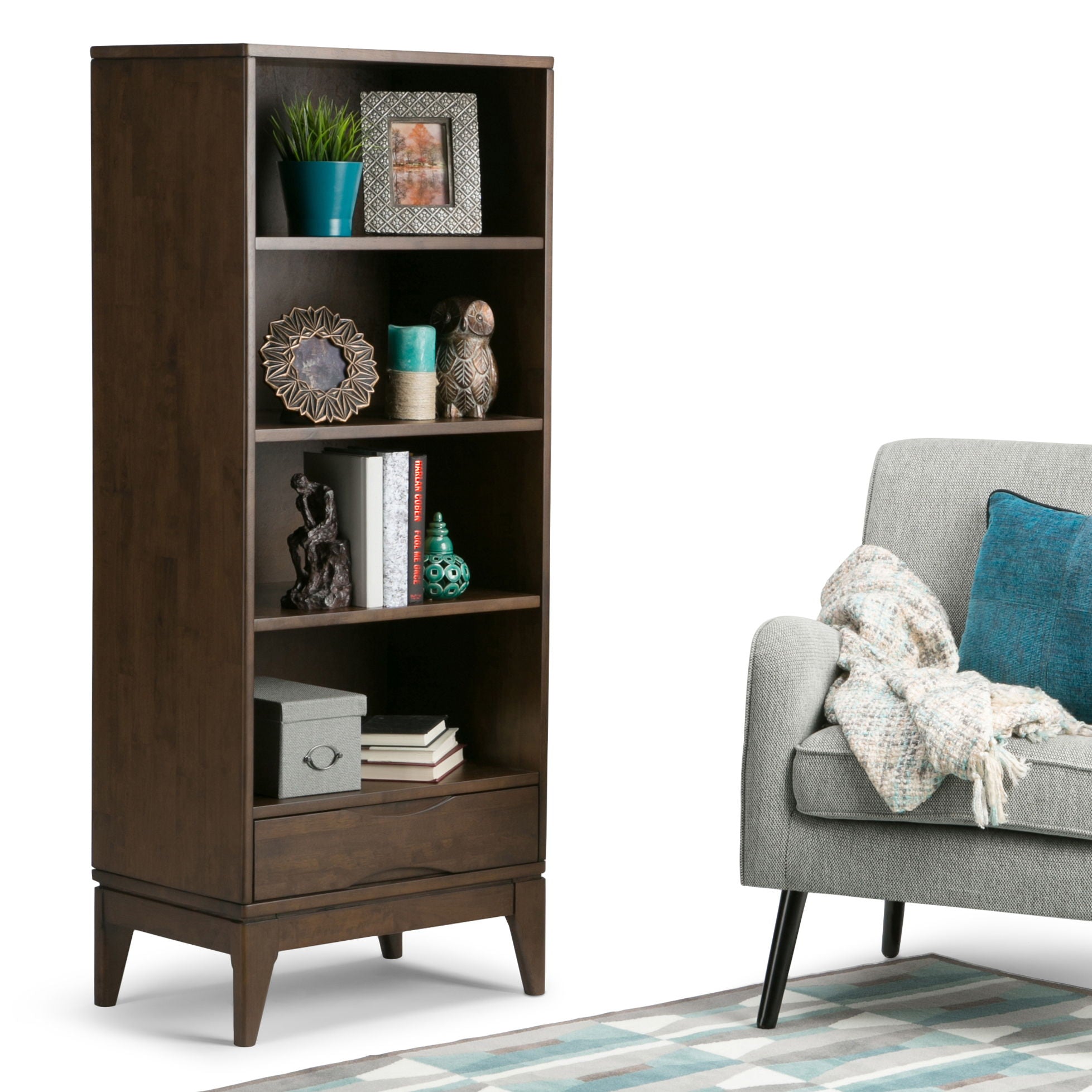 Harper - Bookcase With Storage - Walnut Brown - Best Buy Furniture