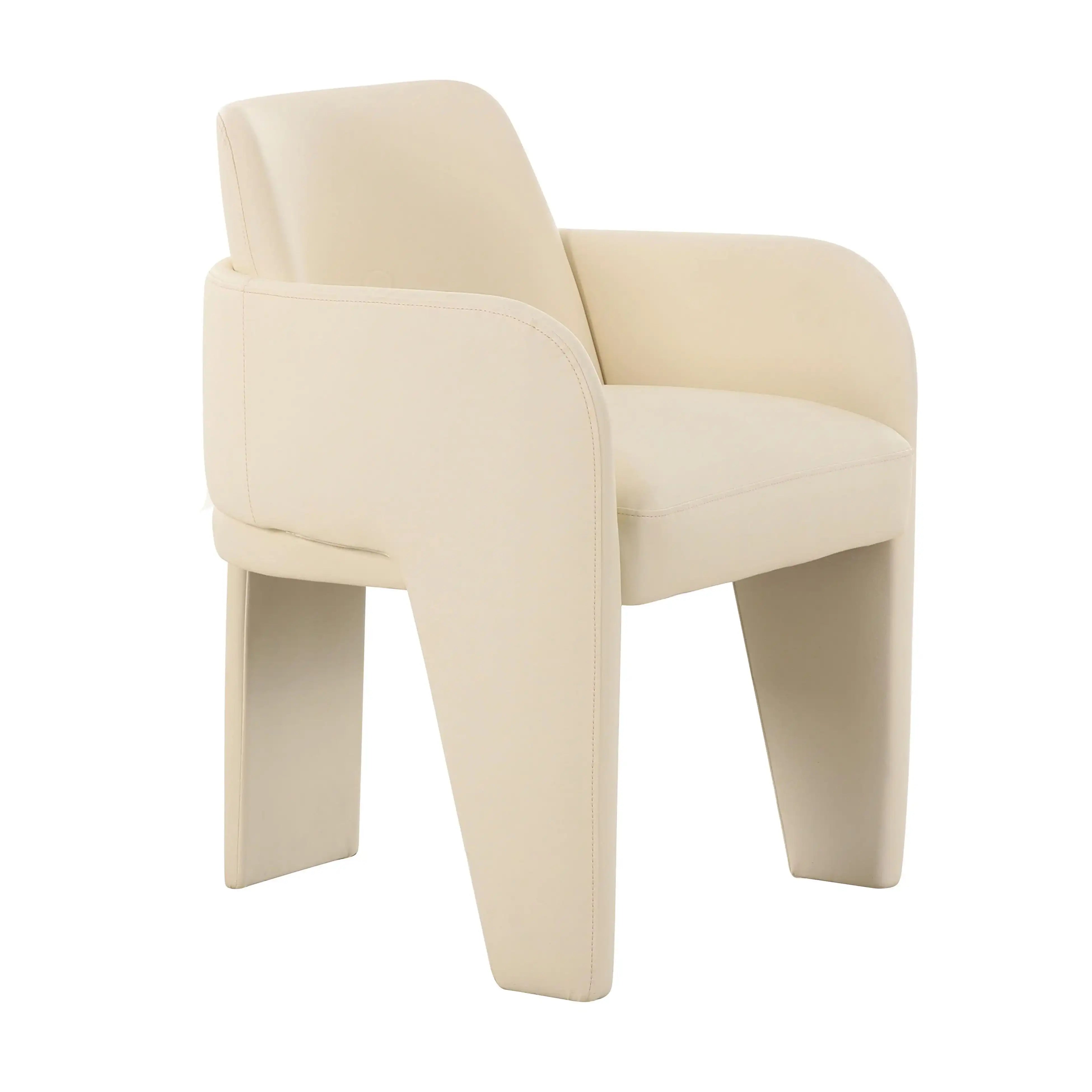 Leo - Vegan Leather Dining Chair - Cream - Best Buy Furniture