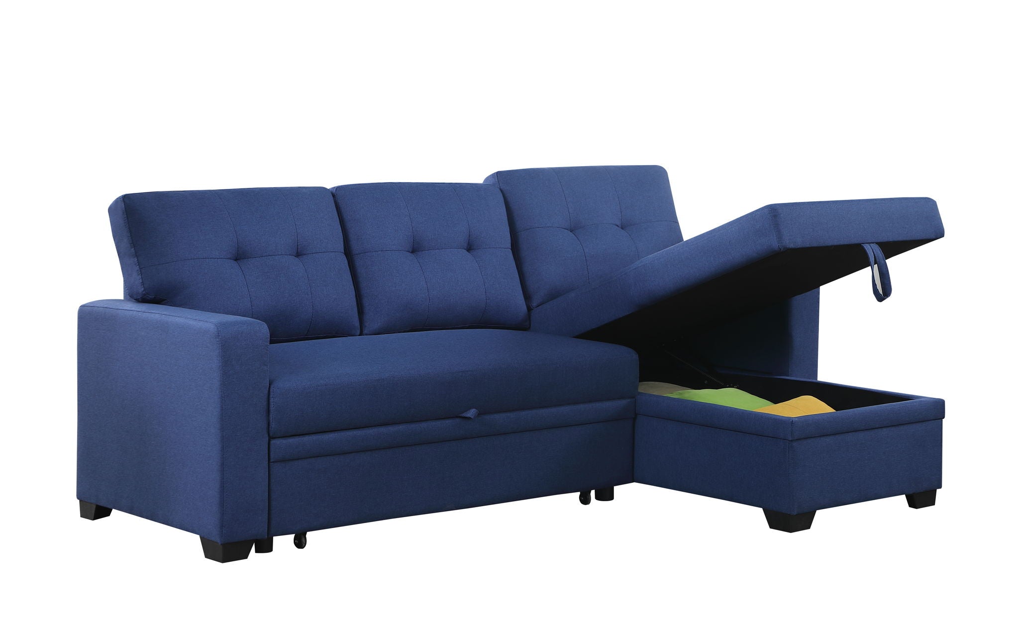Upholstered Pull Out Sectional Sofa With Chaise - Best Buy Furniture