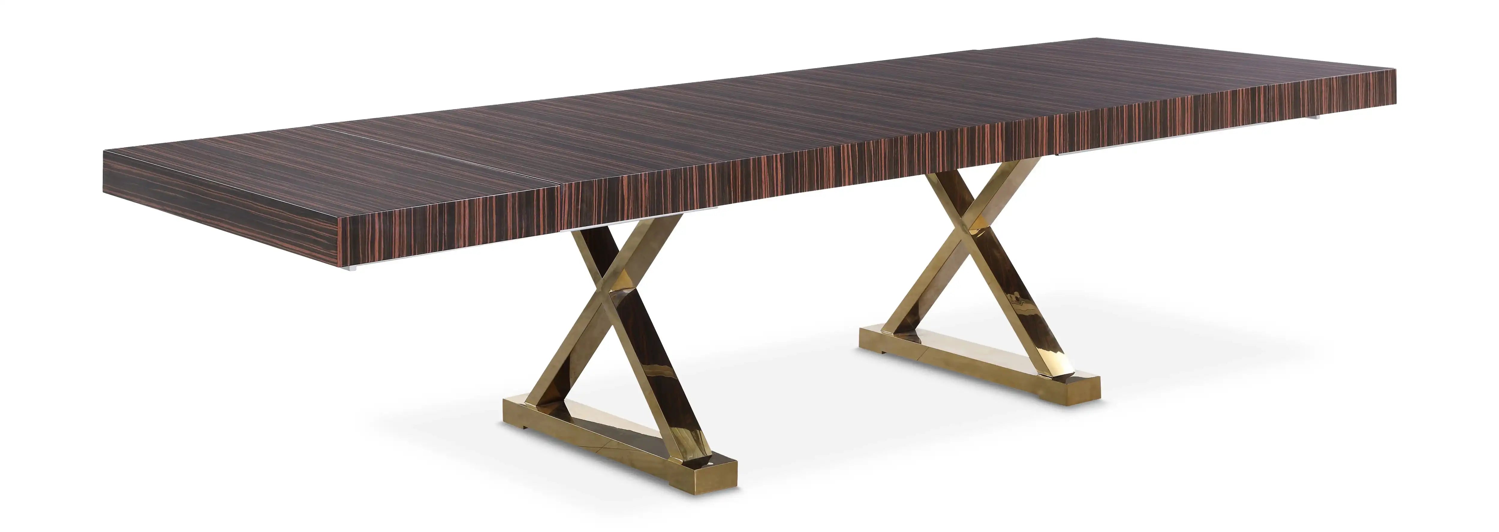 Excel - Extendable Dining Table with Gold Base - Best Buy Furniture
