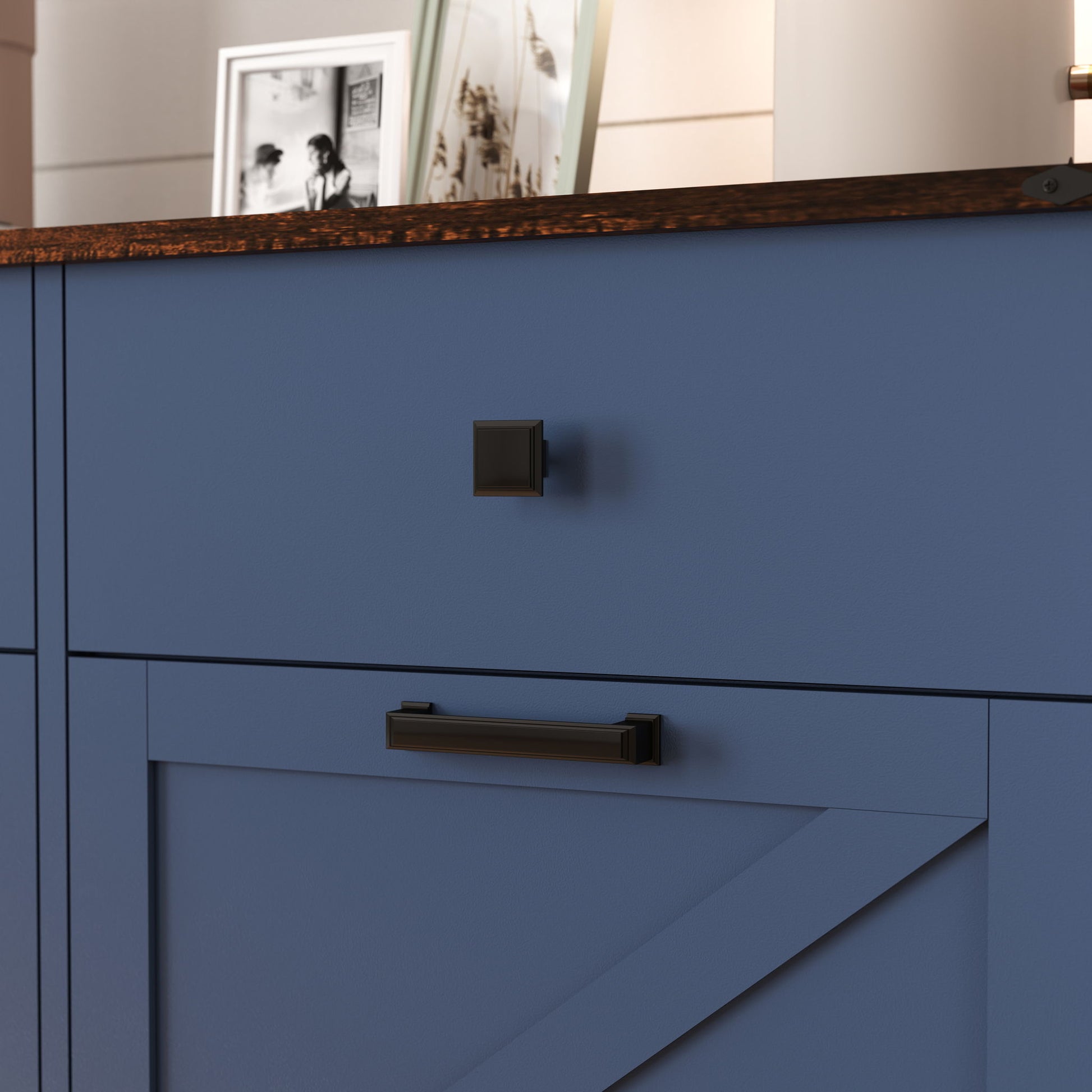 Double Tilt Out Trash Cabinet With Hideaway Drawer And Barn Door Style - Best Buy Furniture