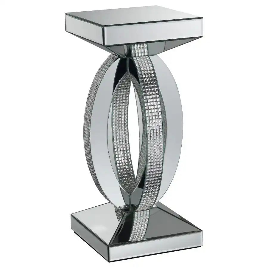 Amalia - Square Mirrored Acrylic Crystal Side End Table - Silver - Best Buy Furniture