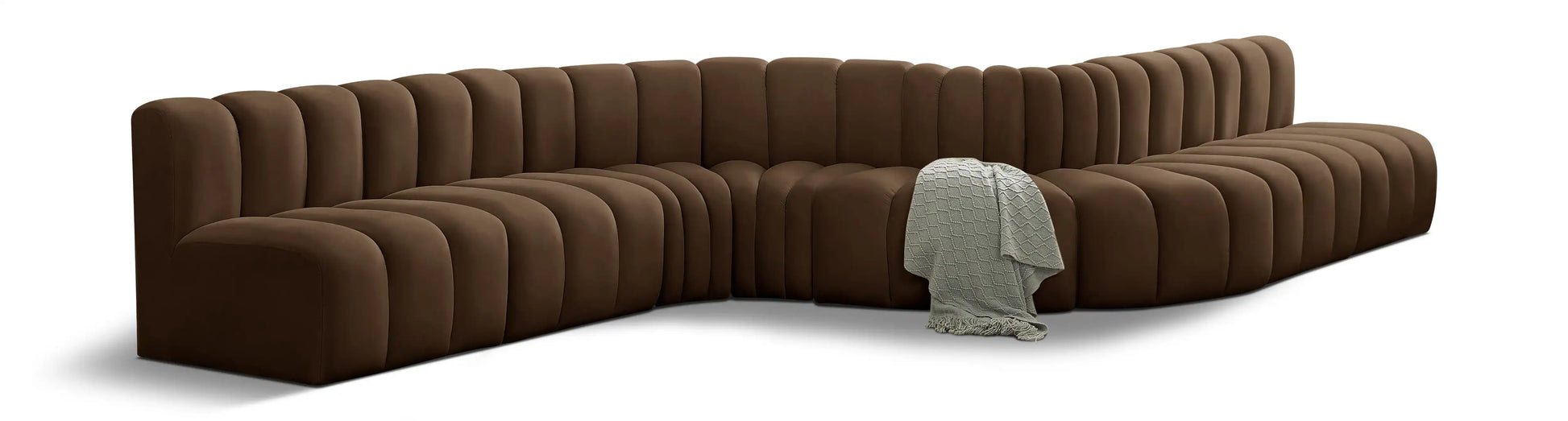 Arc - Velvet 8 Piece Curved Modular Sofa - Best Buy Furniture