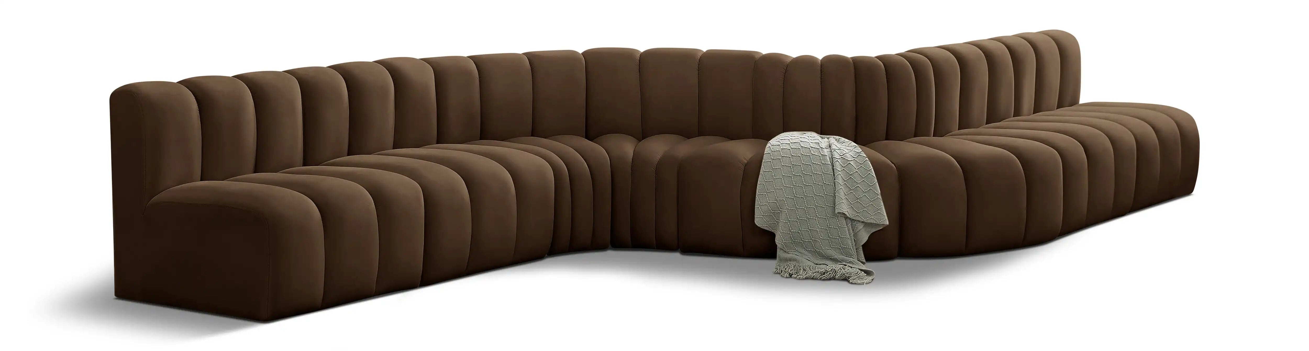 Arc - Velvet 8 Piece Curved Modular Sofa - Best Buy Furniture