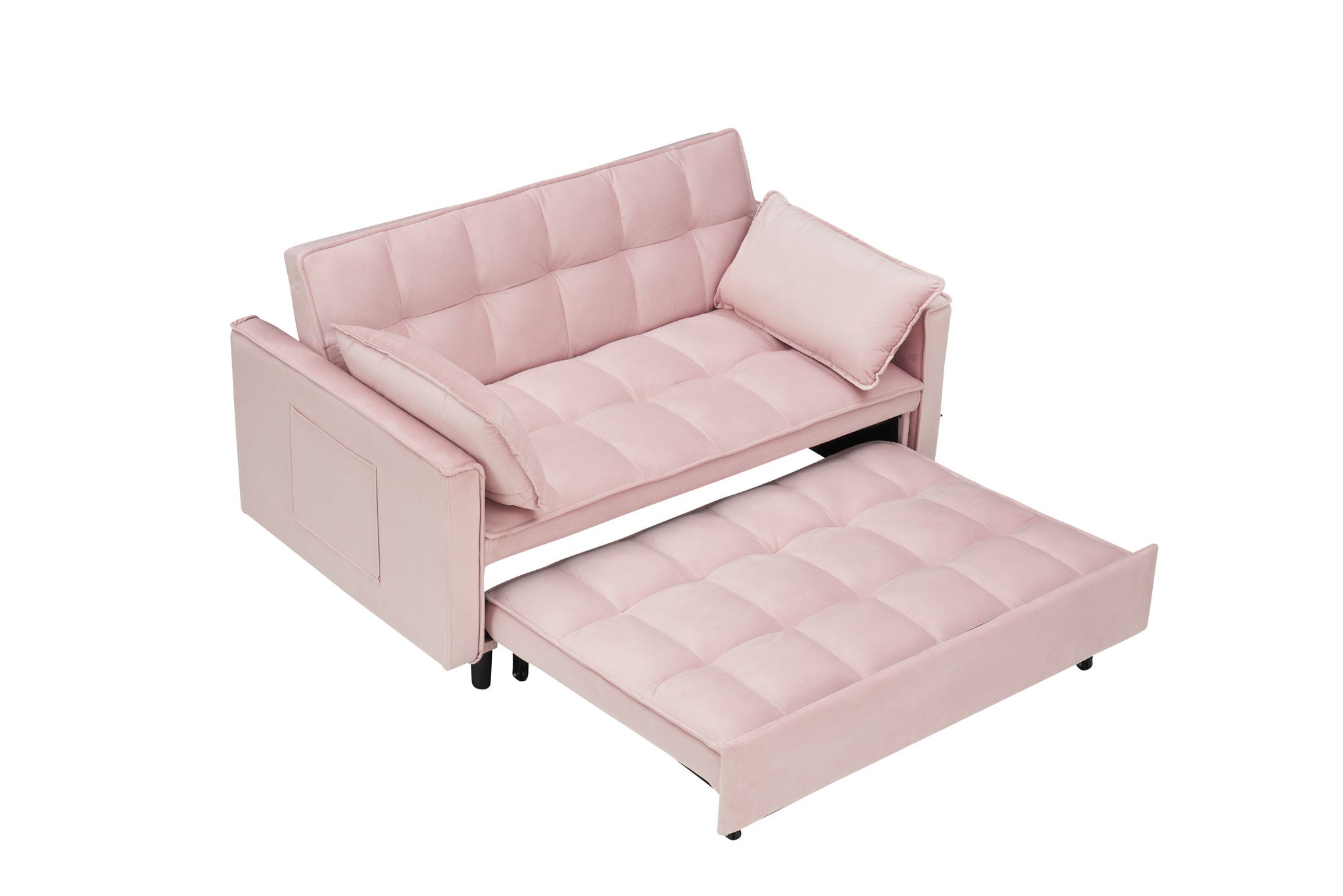 Modern Velvet Sofa, Sofa Pull-Out Bed, Small Love Seat Casual Sofa With Back, With Pillow, Pockets, Living Room Furniture, 3 In 1 Convertible Sleep Sofa Bed - Best Buy Furniture