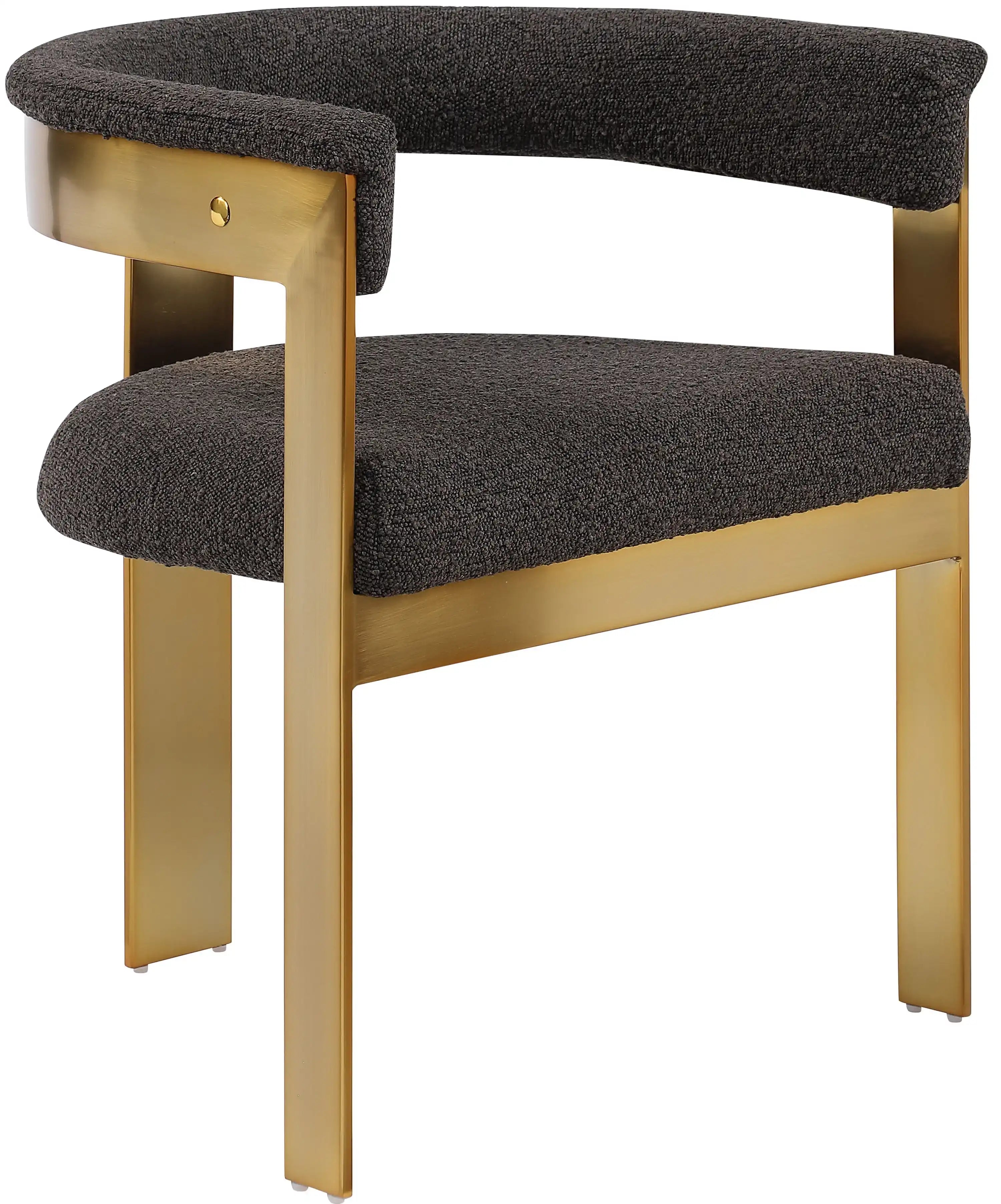 Romeo - Boucle Dining Chair With Gold Base (Set of 2) - Best Buy Furniture