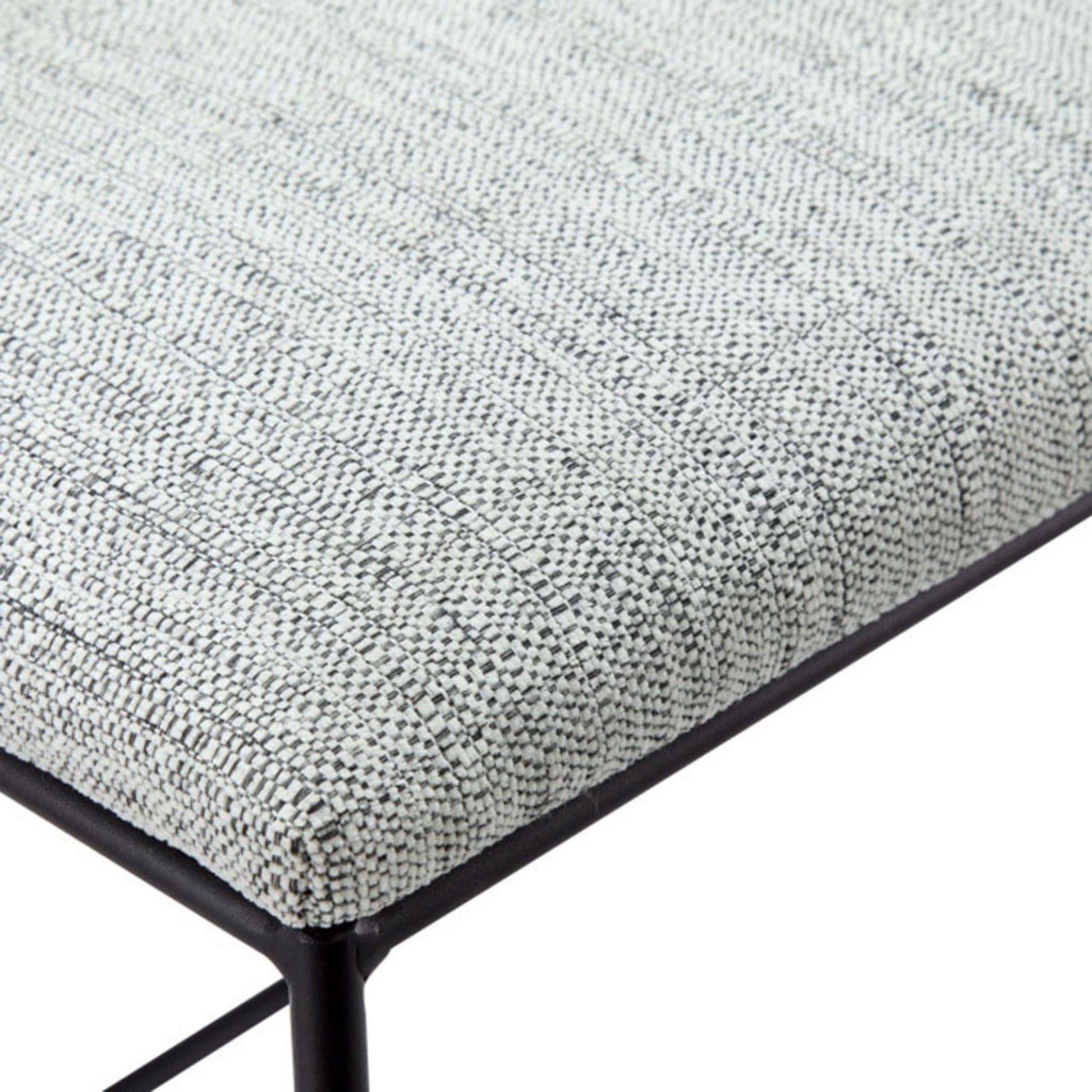 Counter Stool With Faux Linen Seat - Heathered Gray / Matte Black - Best Buy Furniture