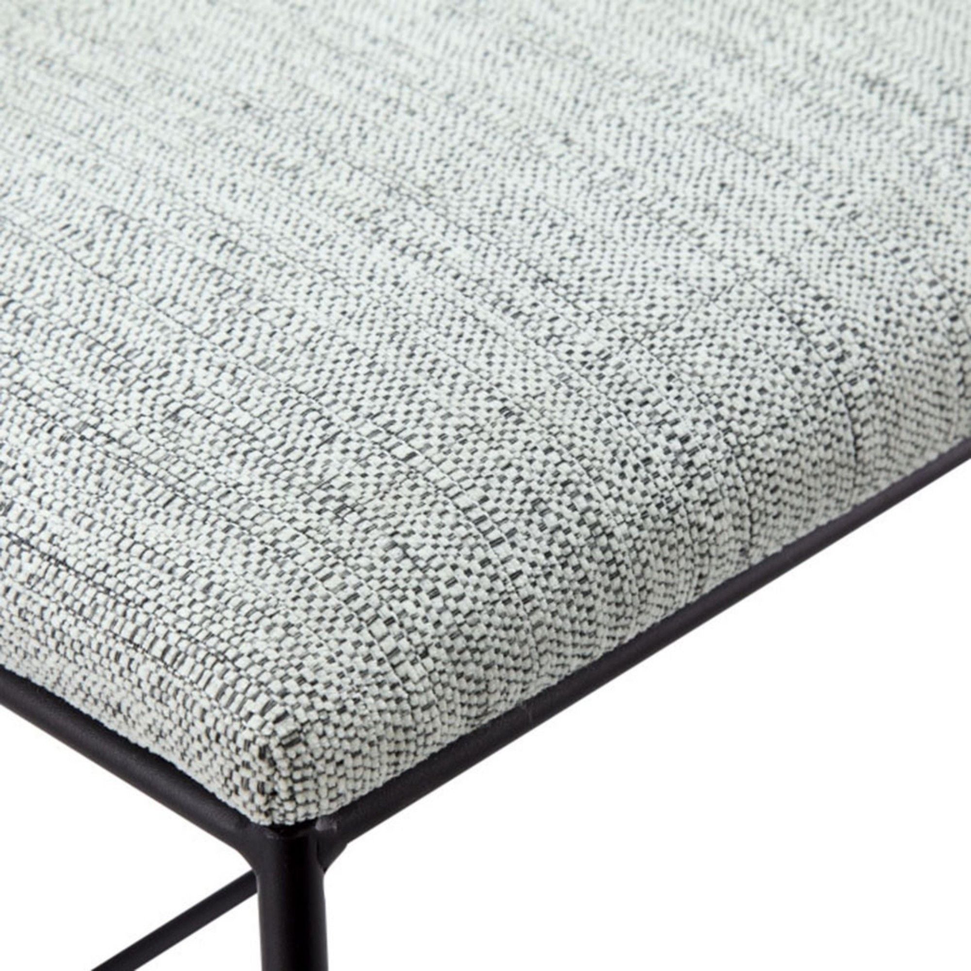 Counter Stool With Faux Linen Seat - Heathered Gray / Matte Black - Best Buy Furniture