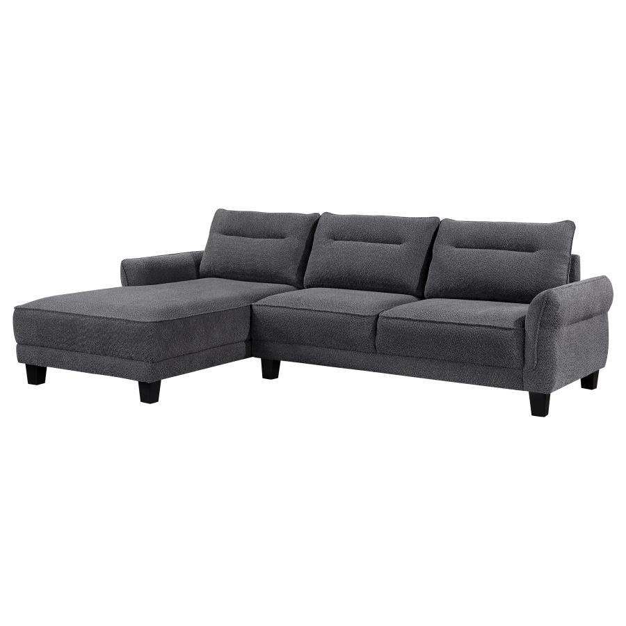 Caspian - Upholstered Curved Arm Chaise Sectional Sofa - Best Buy Furniture