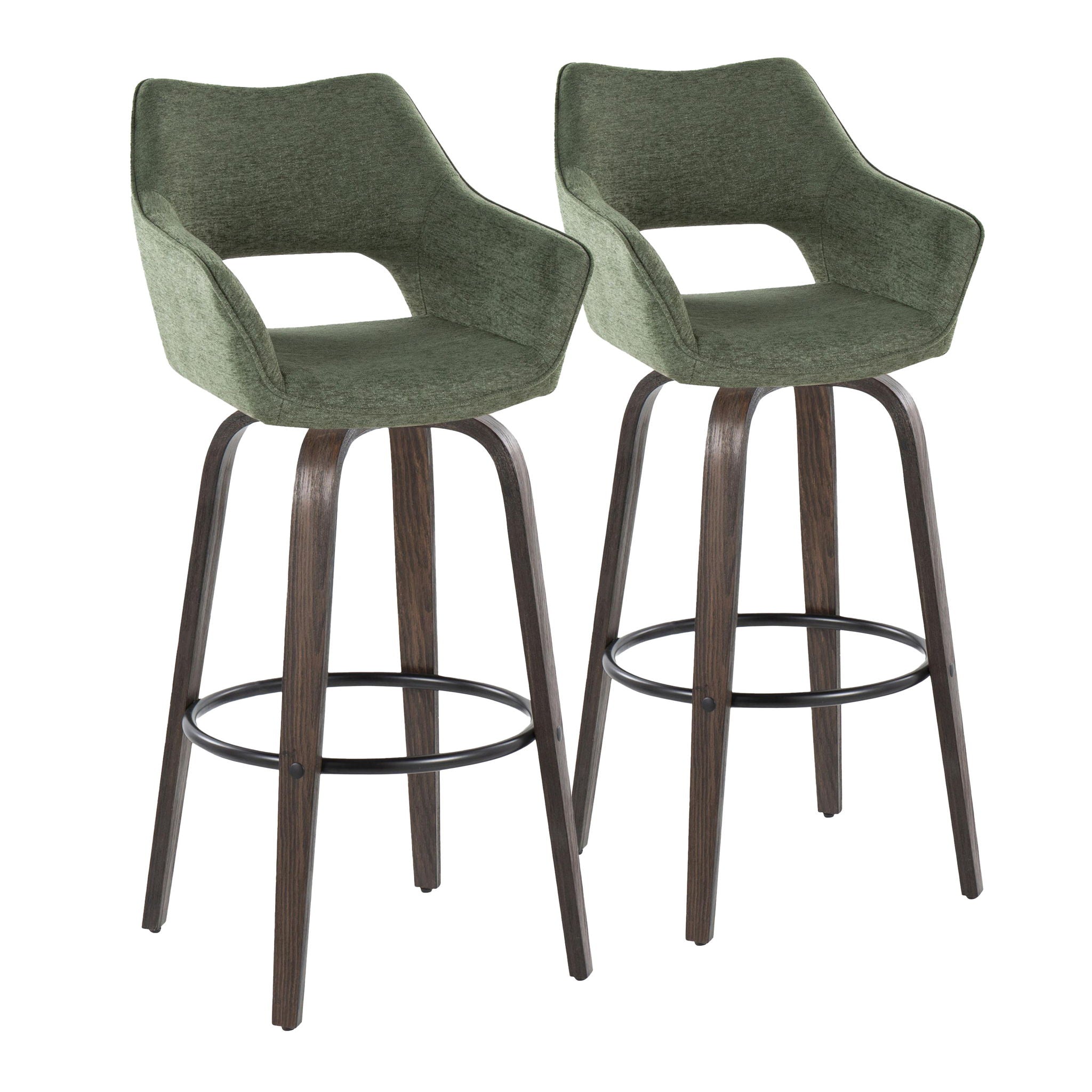 Mustang - Contemporary Fixed Height Barstool With Swivel With Round Footrest (Set of 2) - Best Buy Furniture