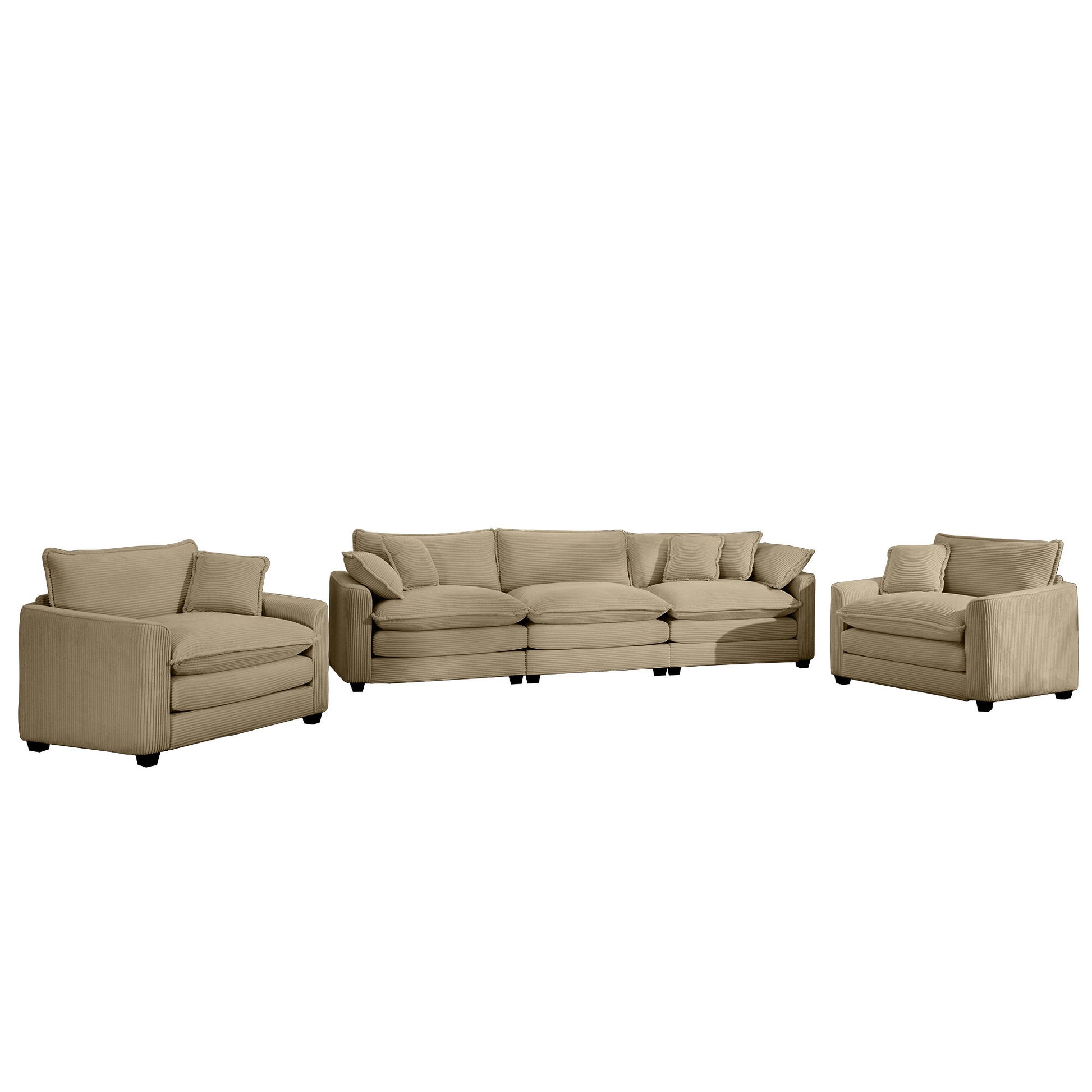 Elegant Corduroy Oversized Sectional Sofa Set With Deep Seats And Flexible Layout - Best Buy Furniture